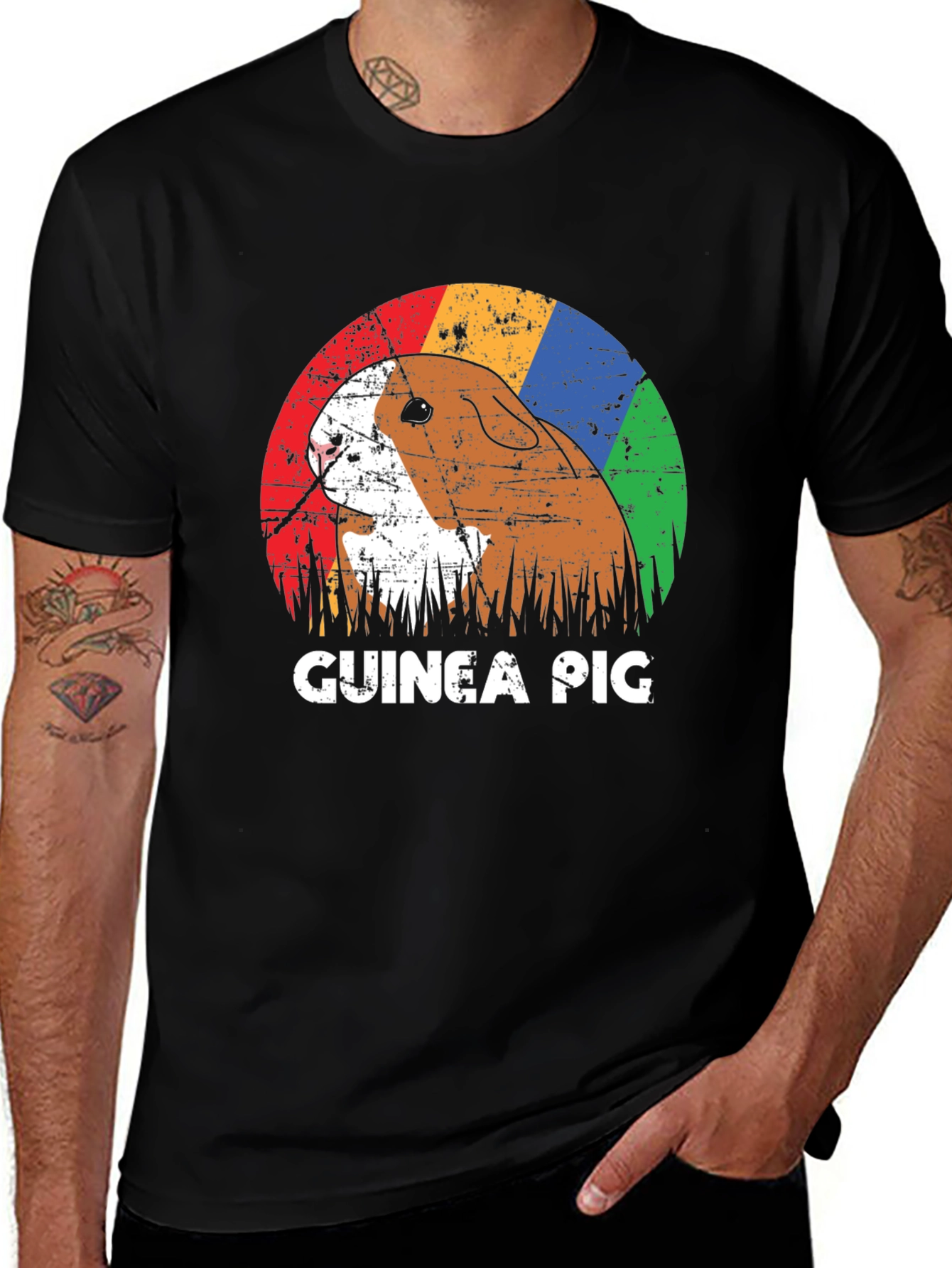 Retro Guinea Pig Graphic T-Shirt - Unisex