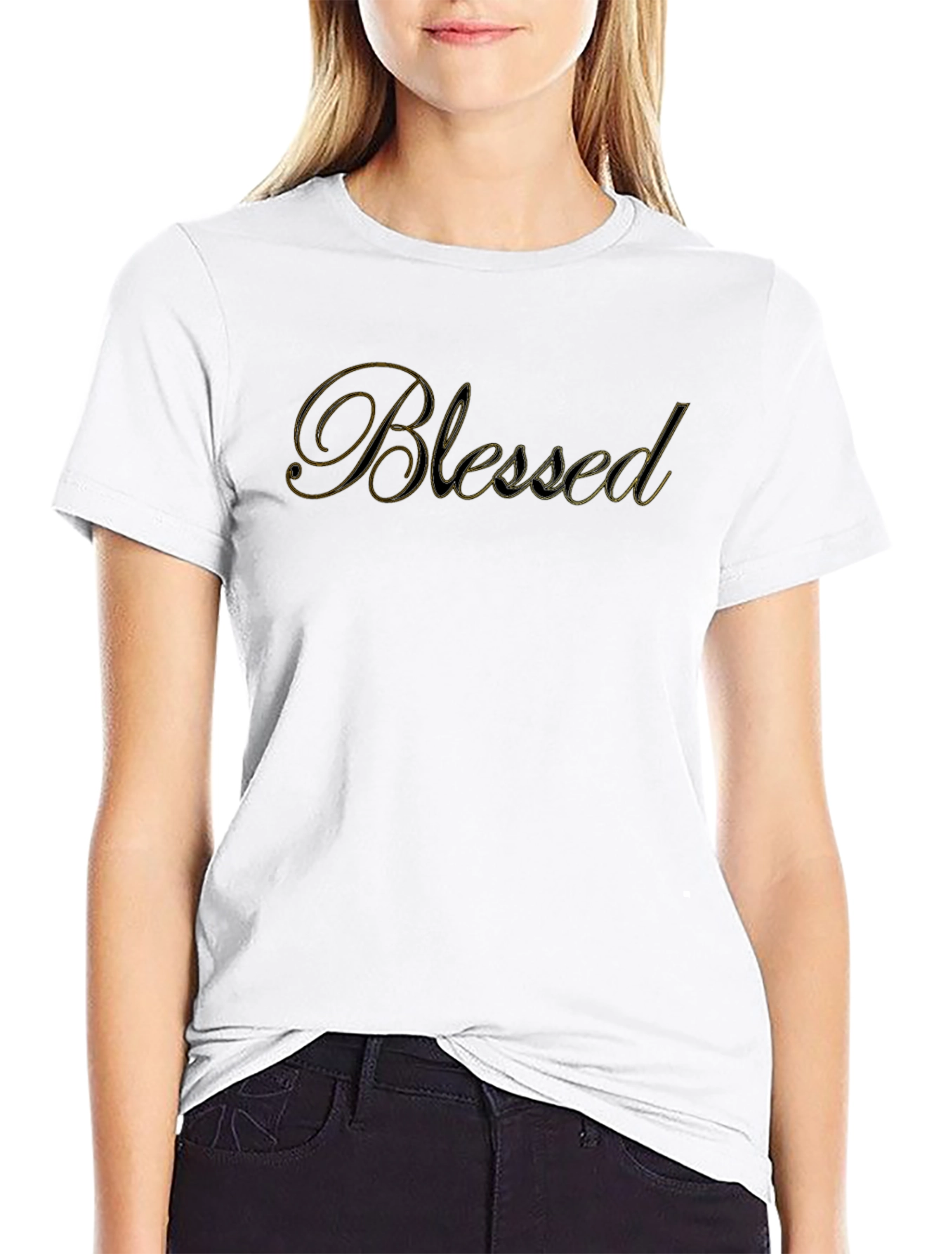 Blessed Graphic Print Black T-Shirt