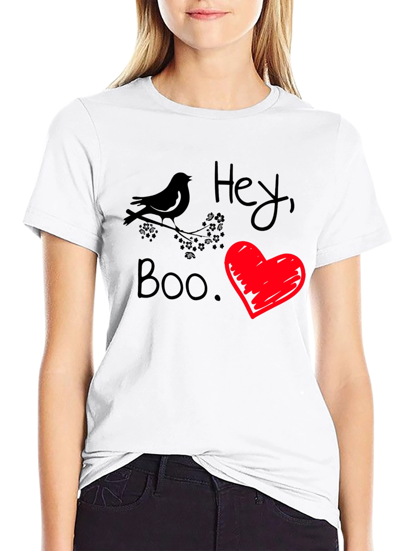 Hey Boo Valentine Graphic Tee