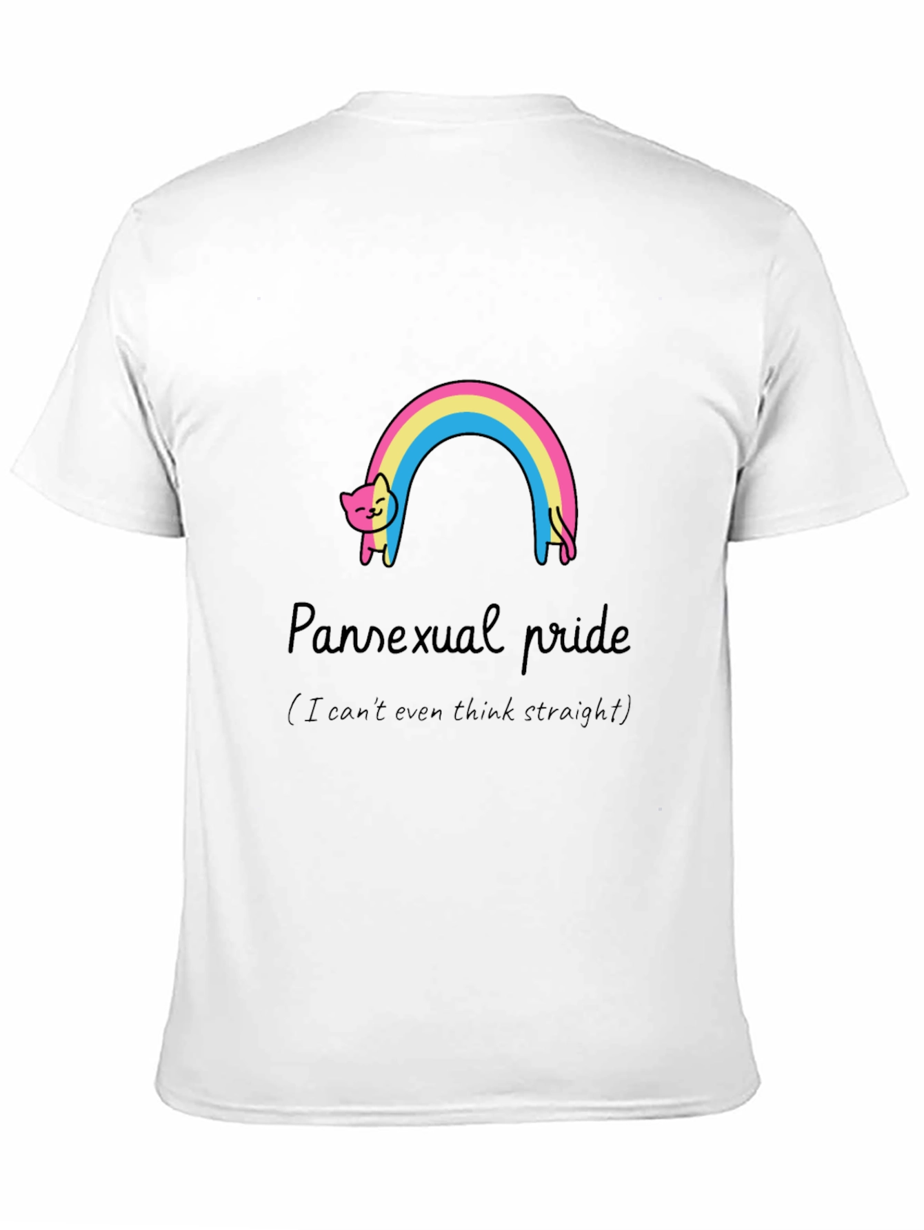 Pansexual Pride Cat Rainbow Graphic T-Shirt