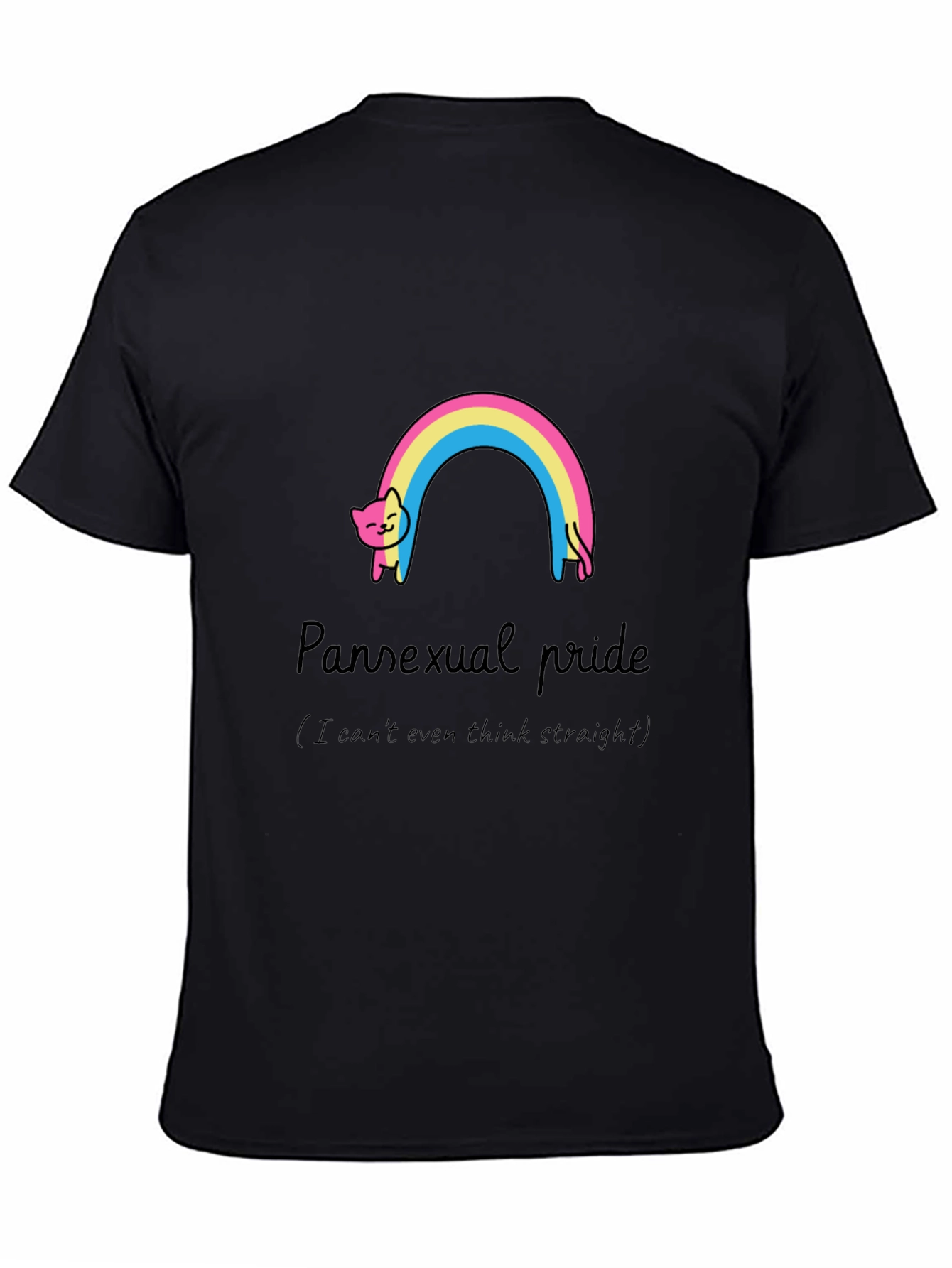 Pansexual Pride Cat Rainbow Graphic T-Shirt
