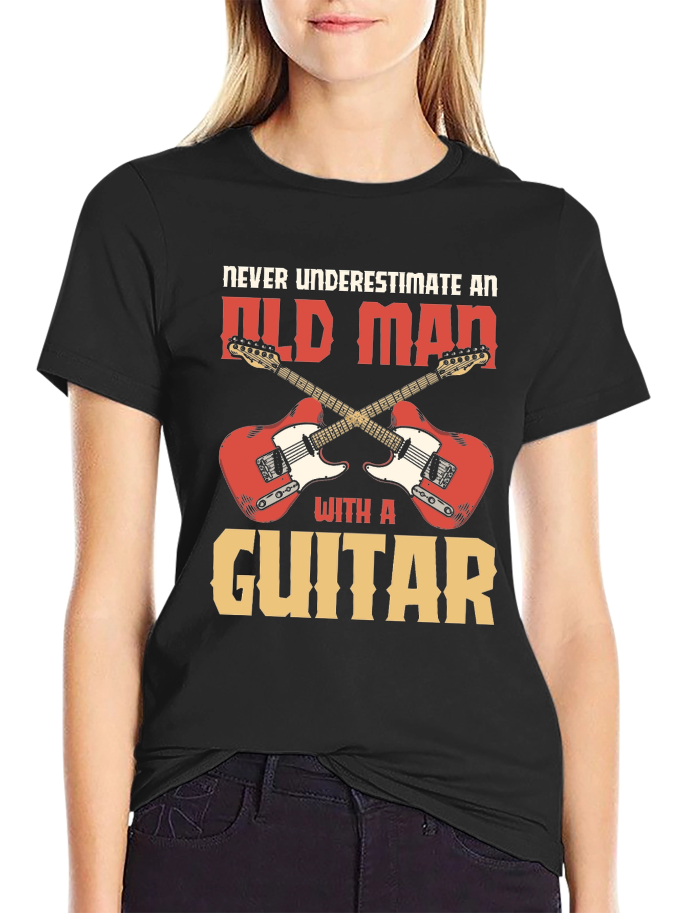 Never Underestimate an Old Man with a Guitar T-Shirt