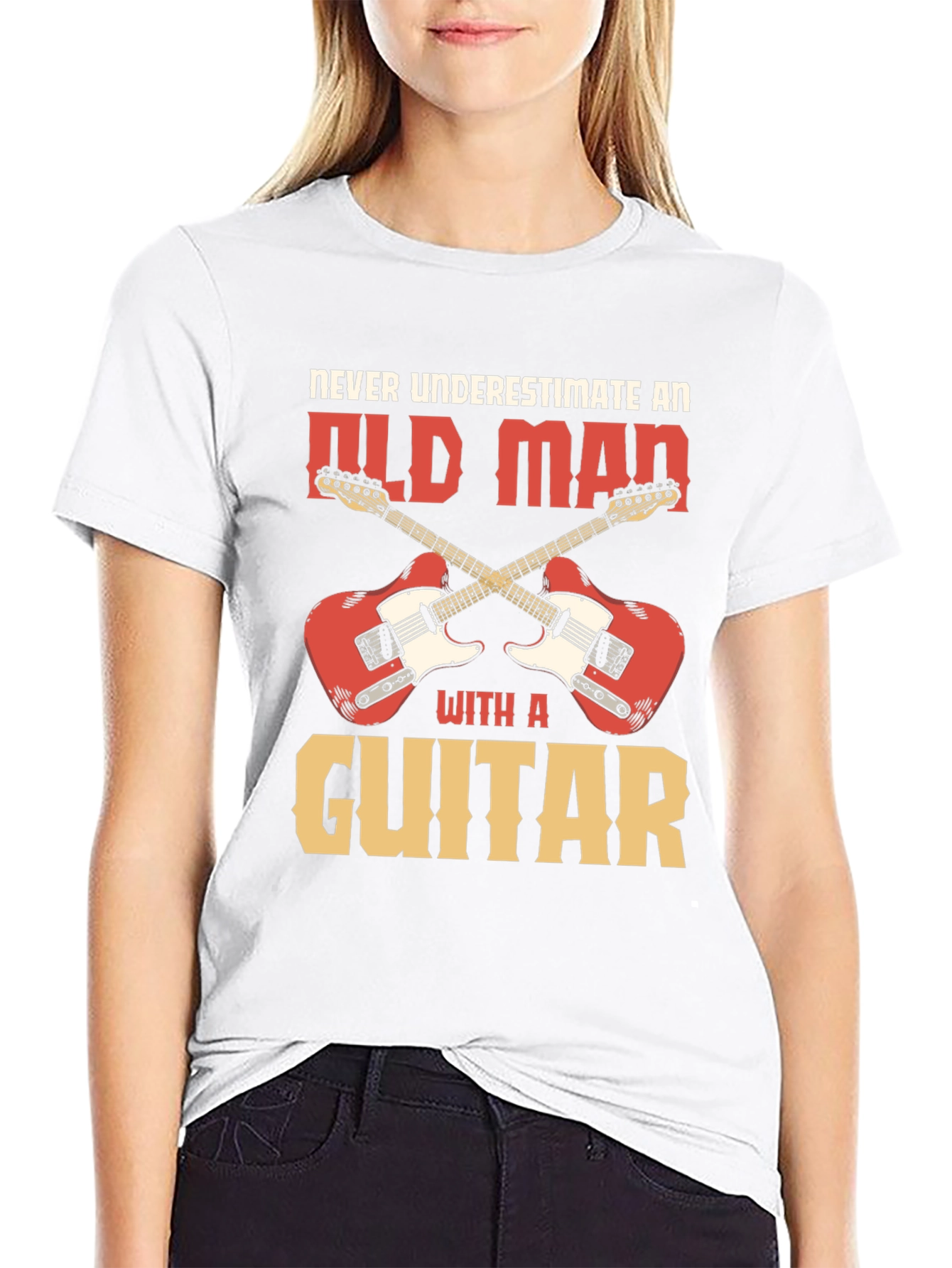Never Underestimate an Old Man with a Guitar T-Shirt