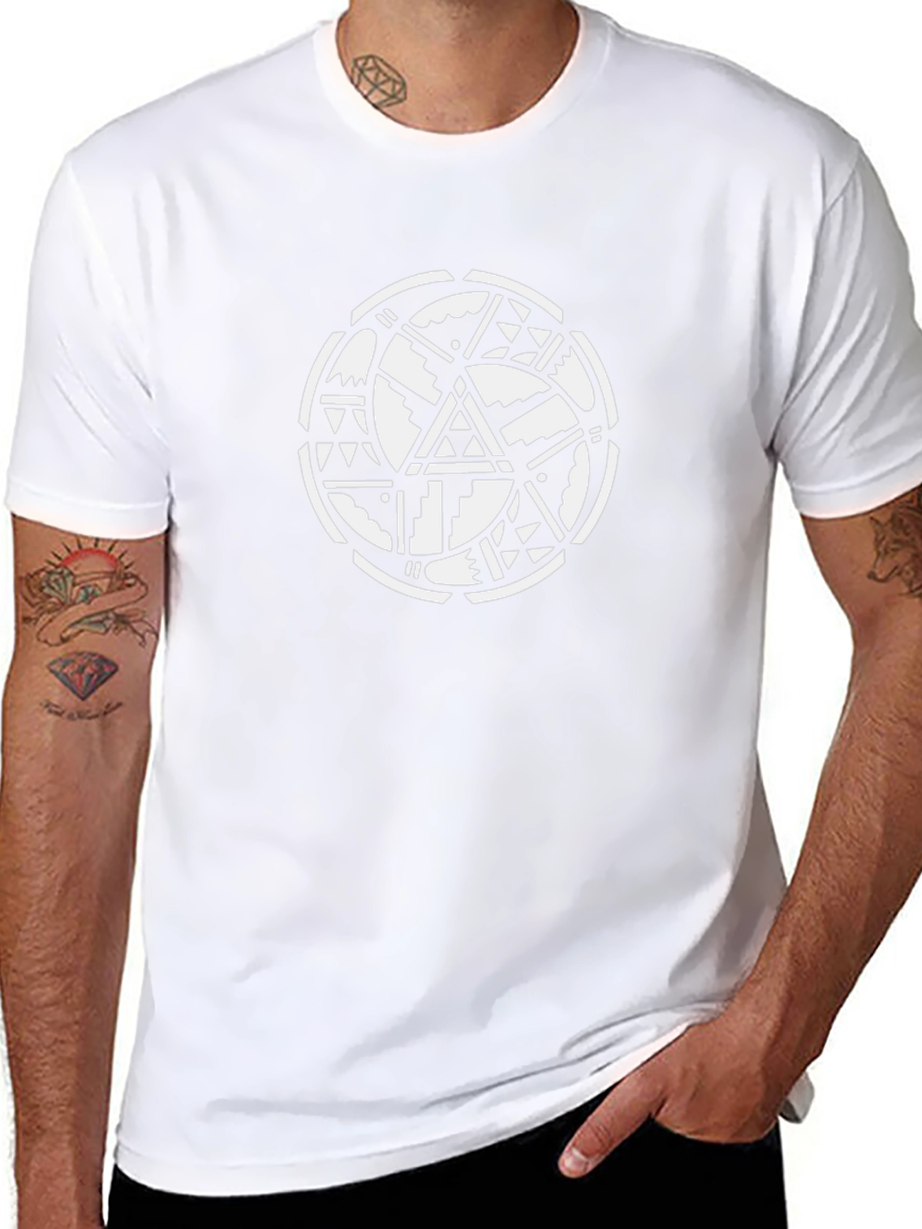 Tribal Geometric Graphic Black T-Shirt