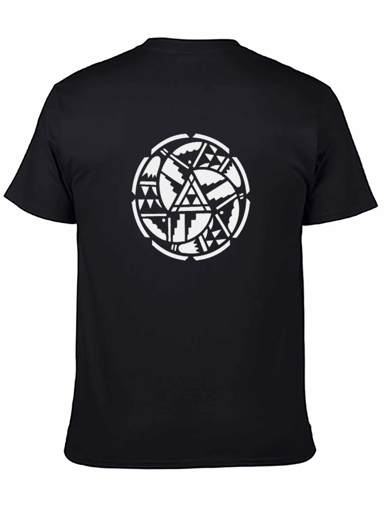 Tribal Geometric Graphic Black T-Shirt