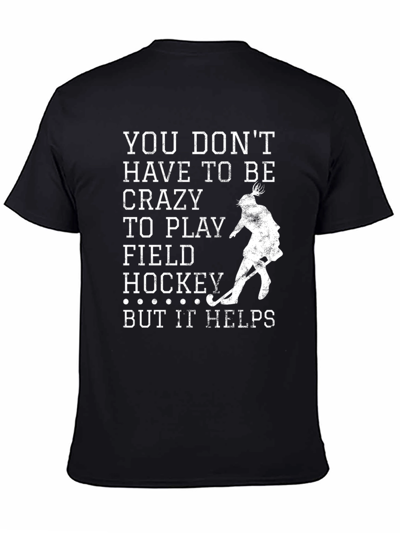 Crazy Field Hockey Black T-Shirt