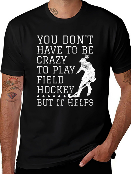 Crazy Field Hockey Black T-Shirt