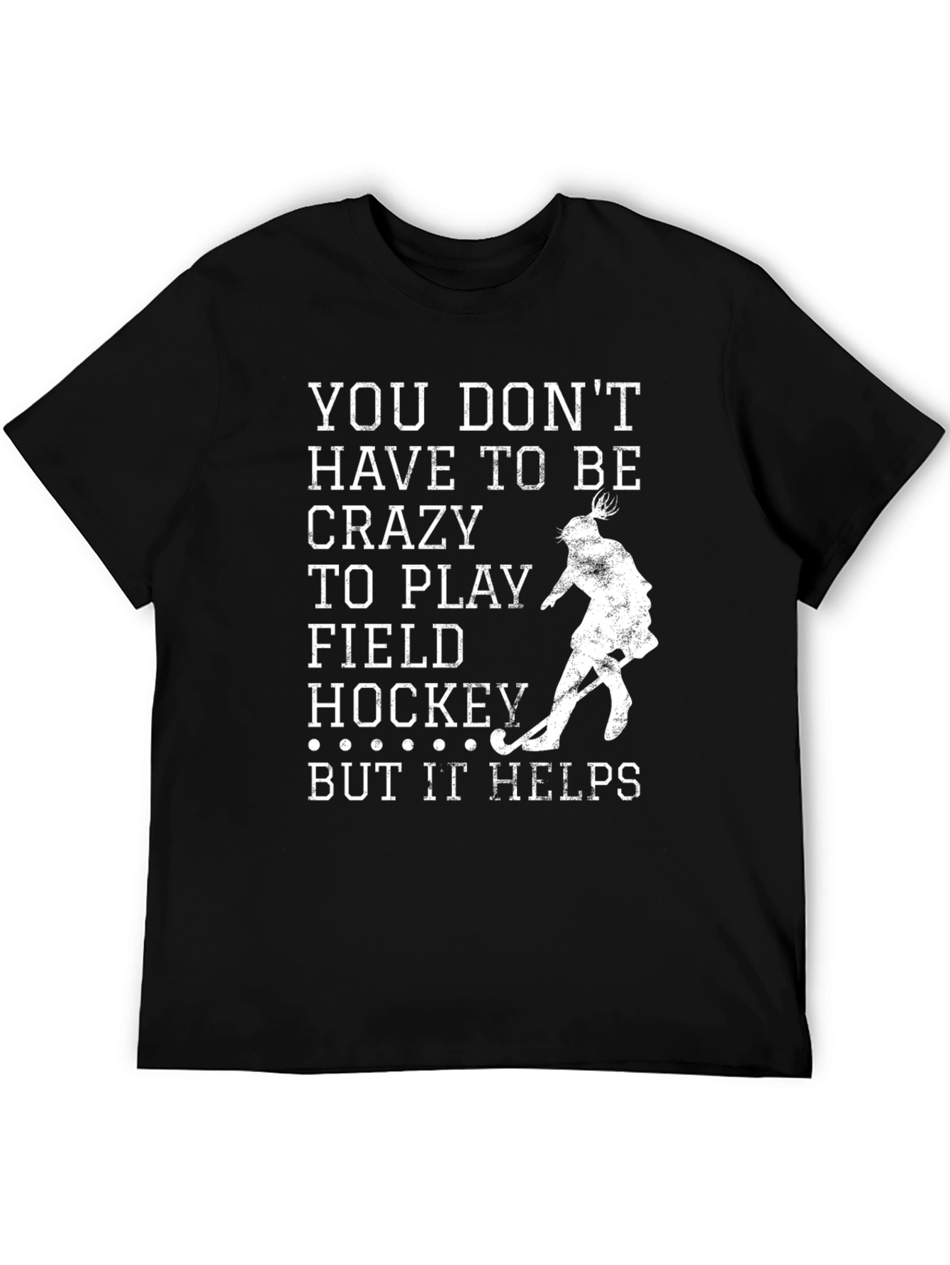 Crazy Field Hockey Black T-Shirt