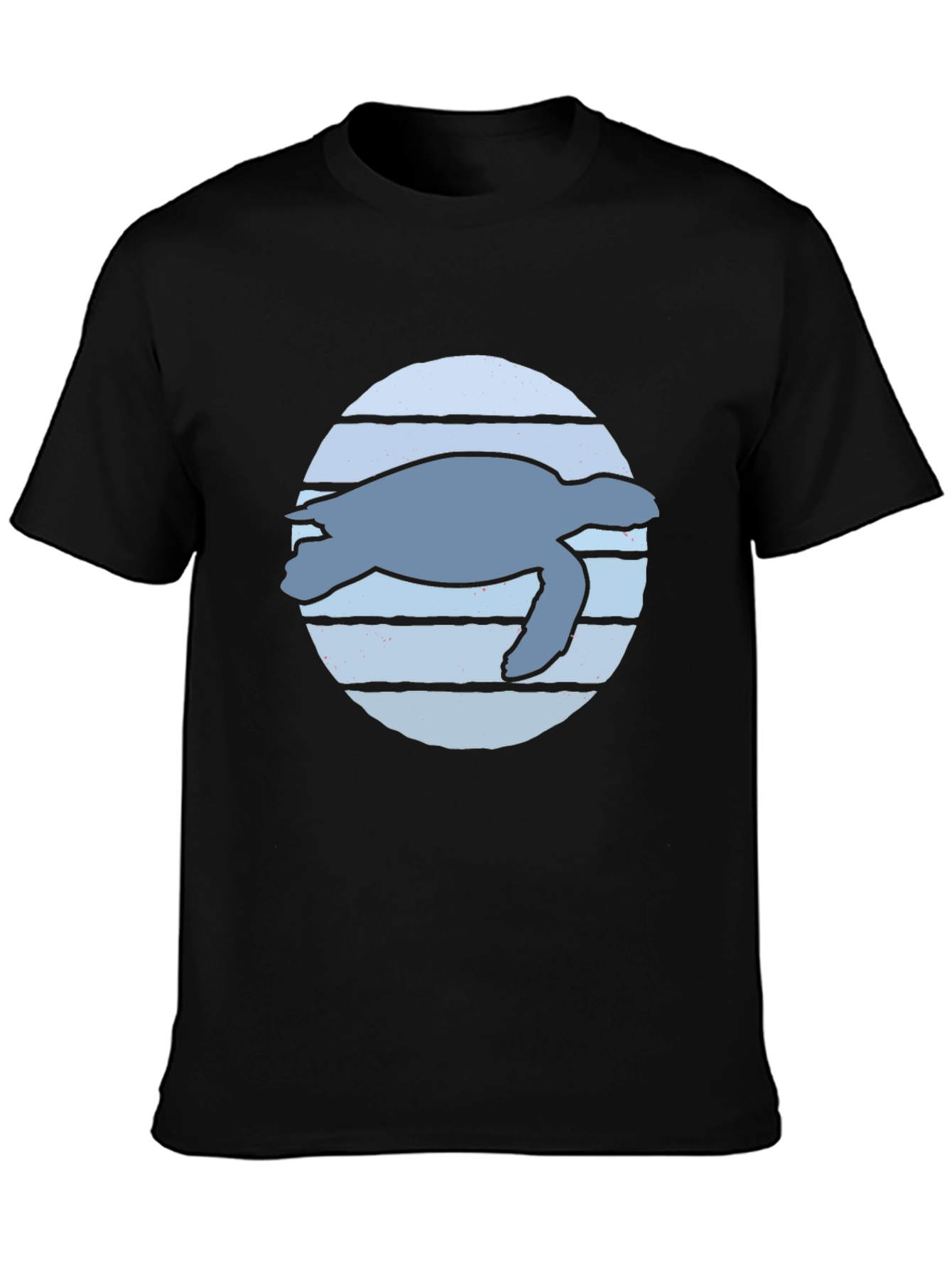 Sea Turtle Graphic Tee - Black Cotton Blend Shirt