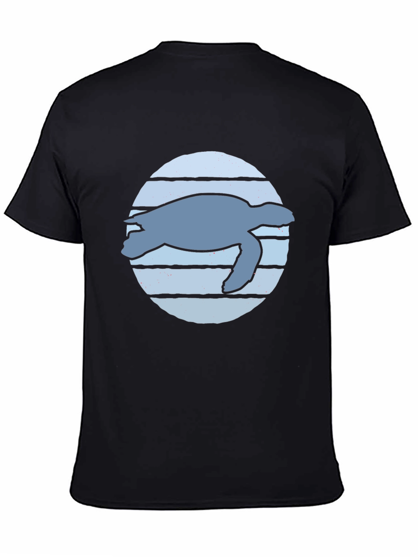 Sea Turtle Graphic Tee - Black Cotton Blend Shirt