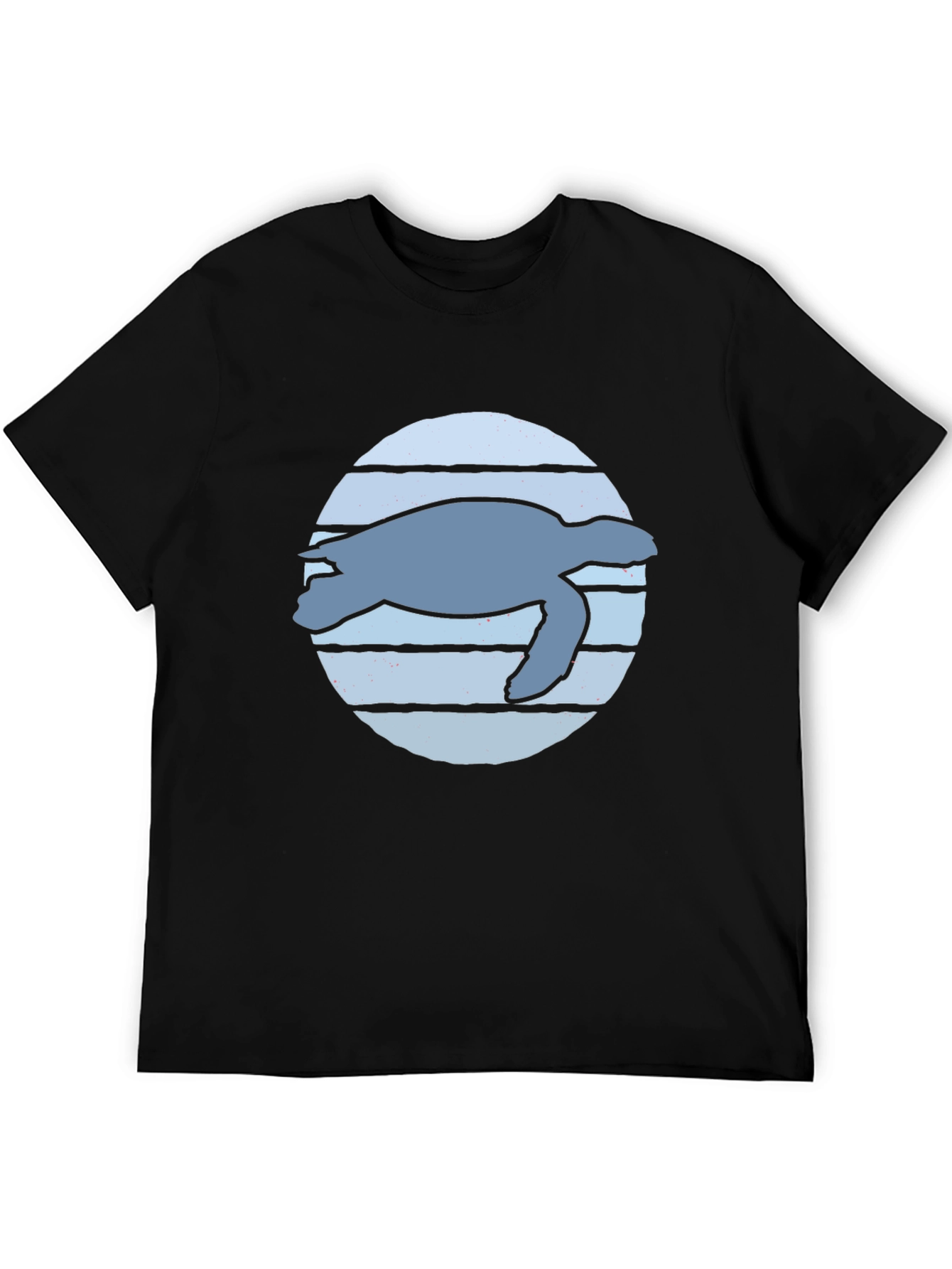 Sea Turtle Graphic Tee - Black Cotton Blend Shirt