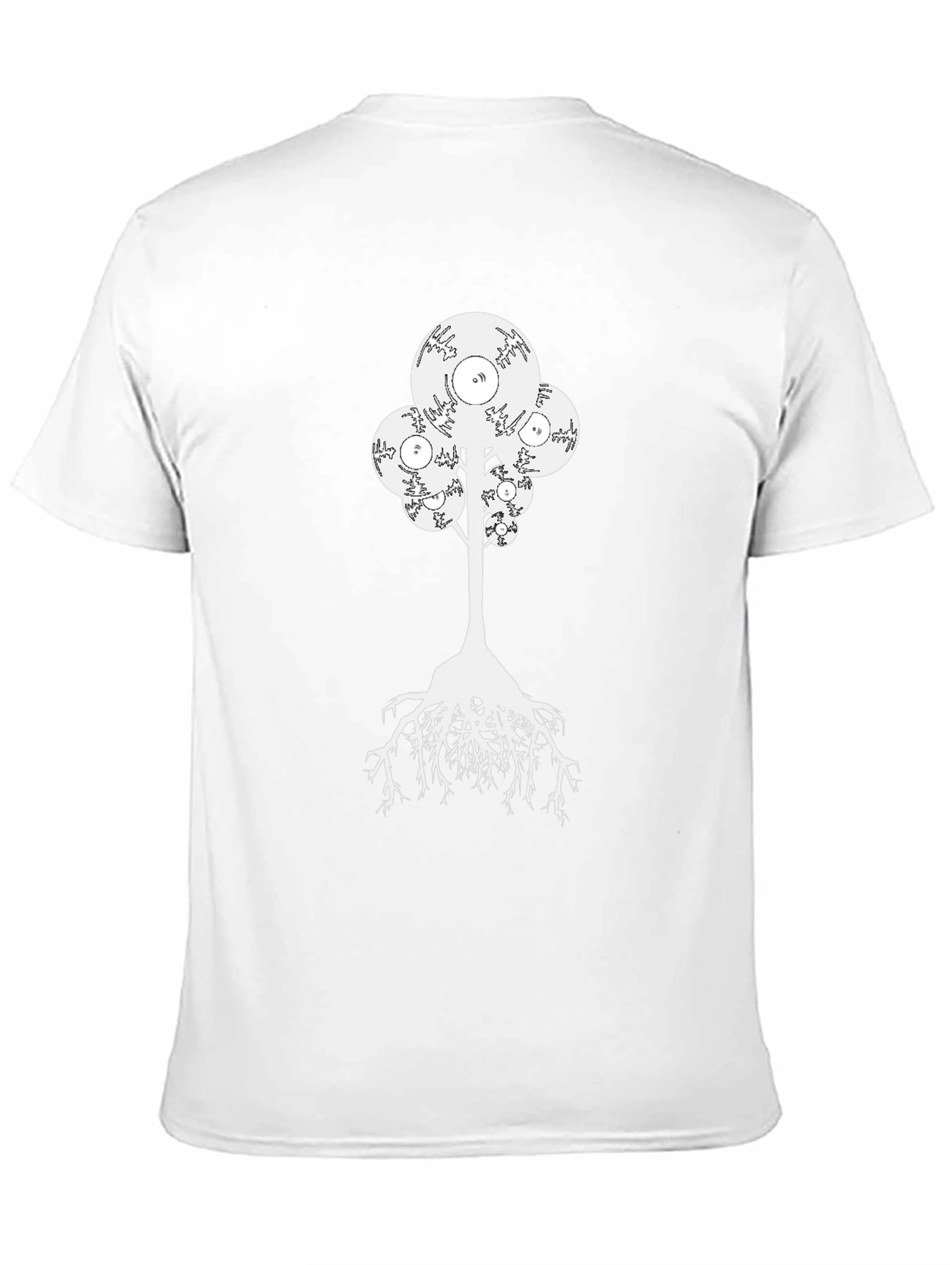 Vinyl Record Tree Graphic Black T-Shirt