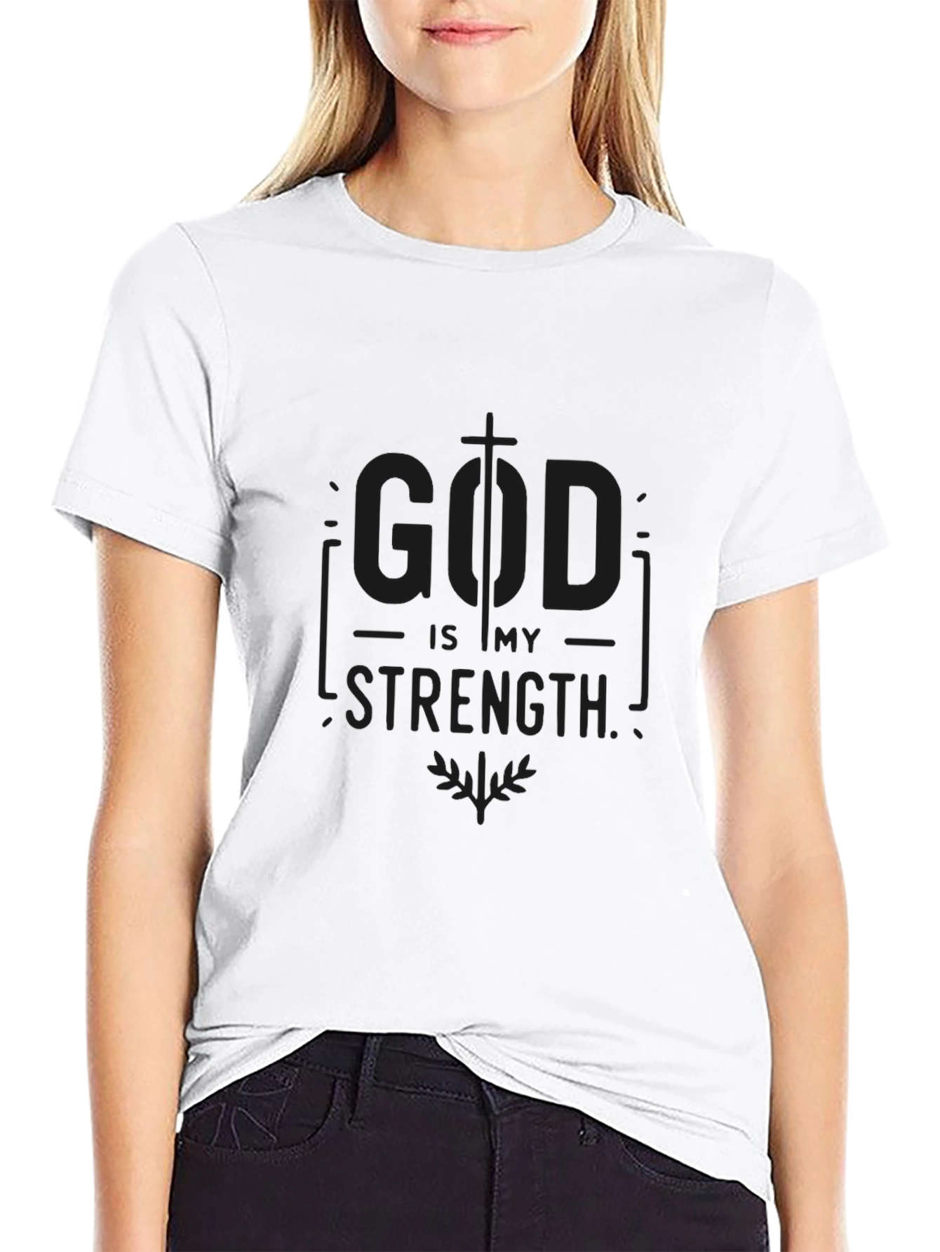 God Is My Strength Black T-Shirt