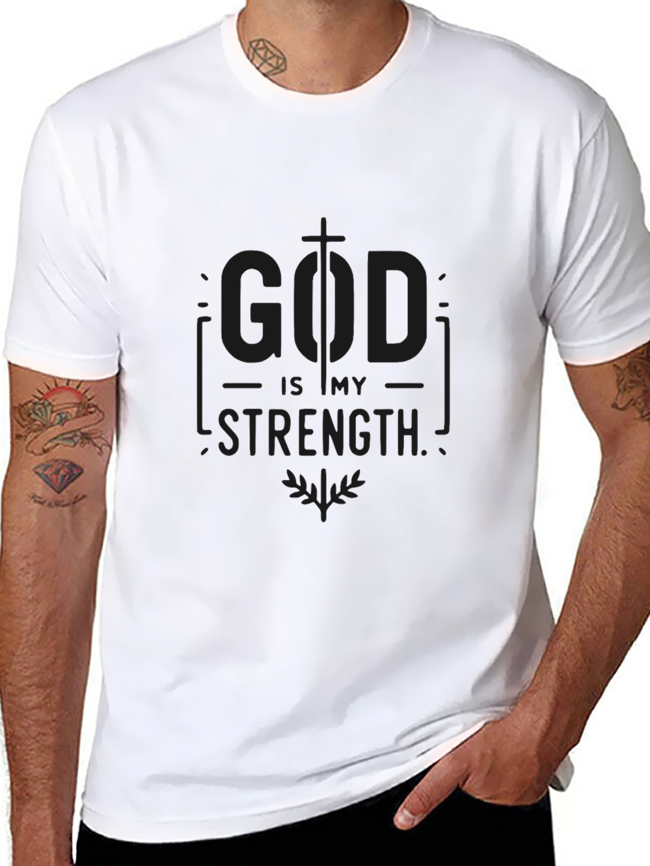 God Is My Strength Black T-Shirt
