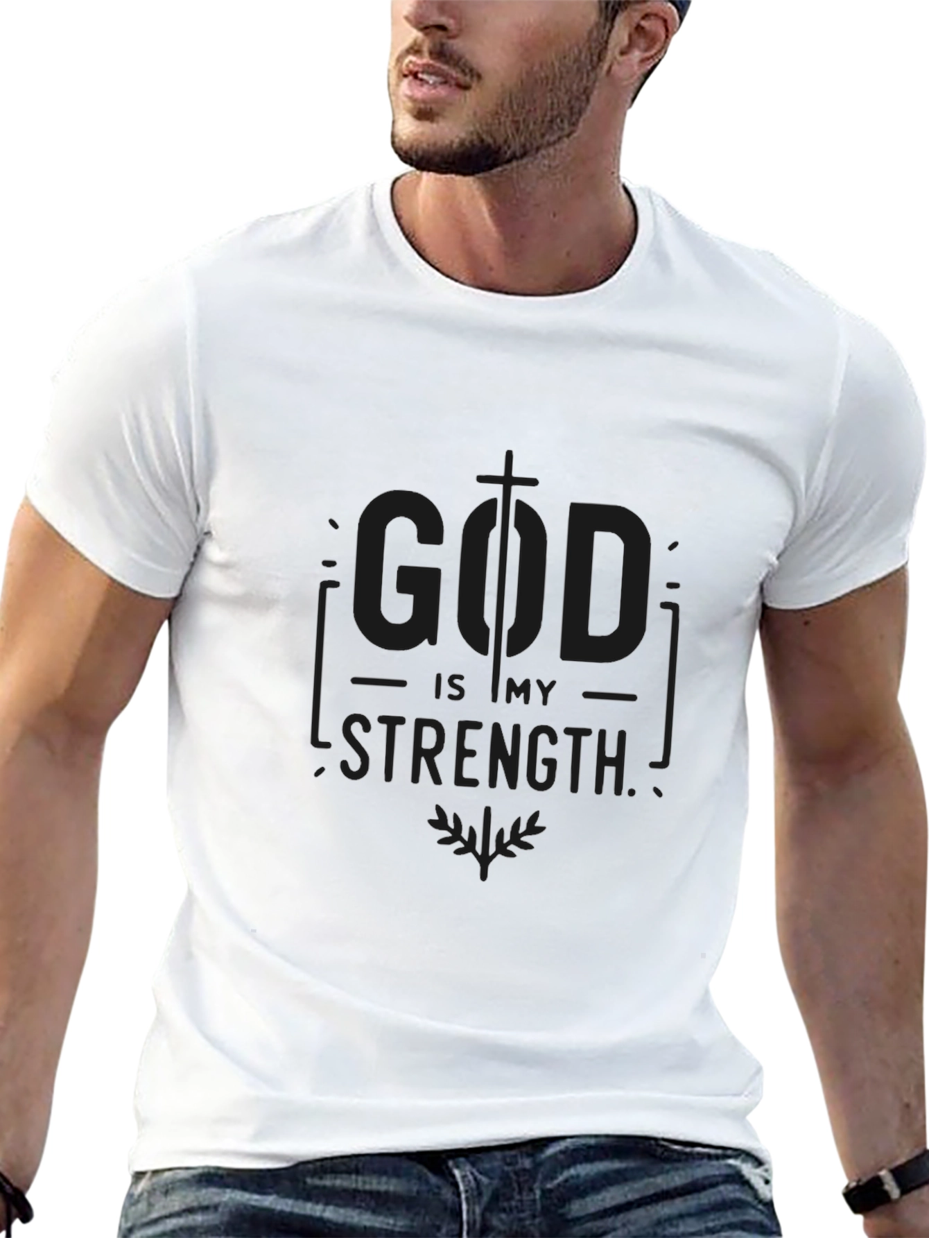 God Is My Strength Black T-Shirt