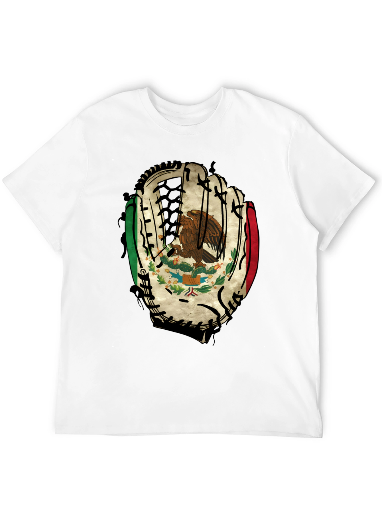 Mexico Baseball Glove T-Shirt - Mens Black Tee