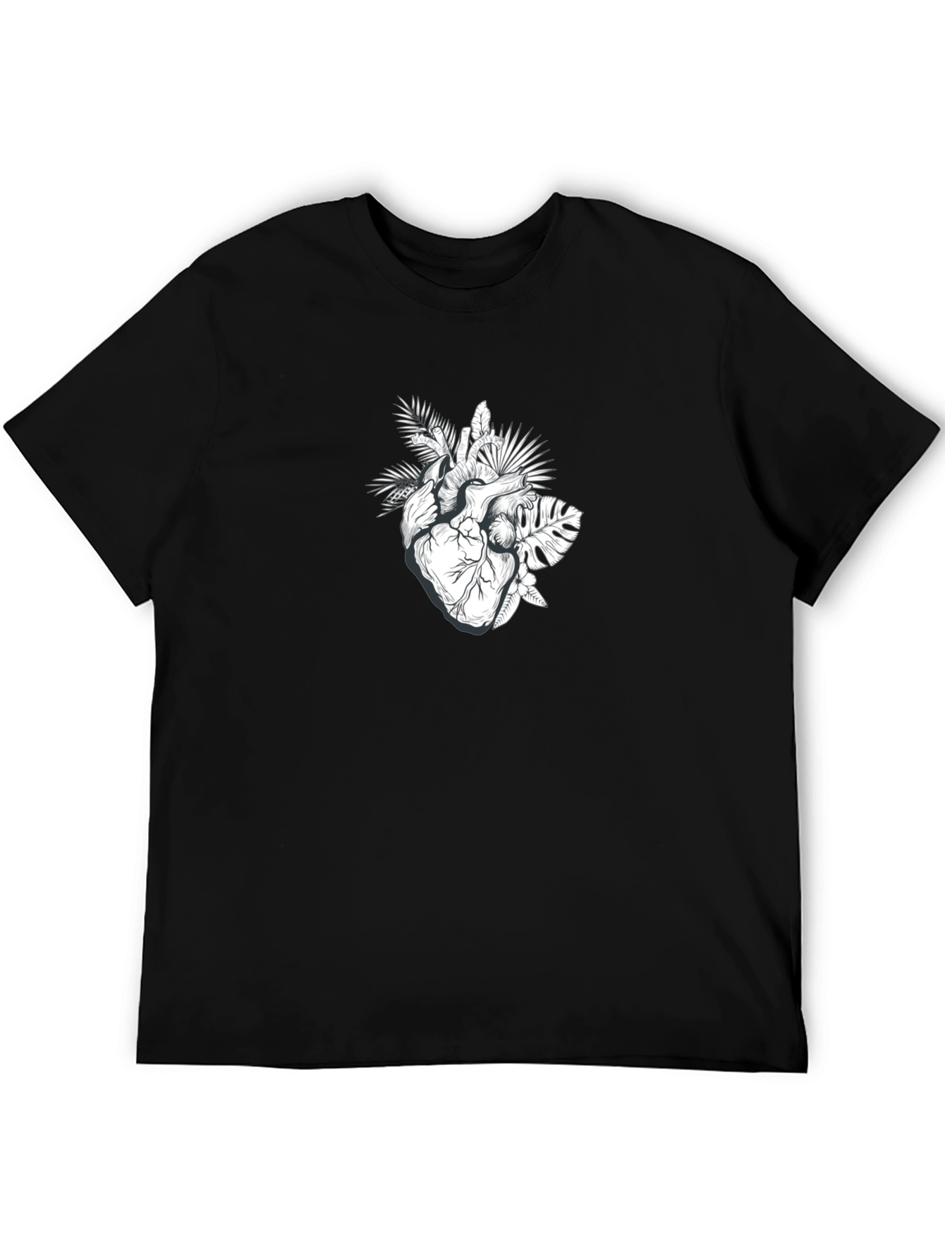Botanical Heart Graphic Tee - Black