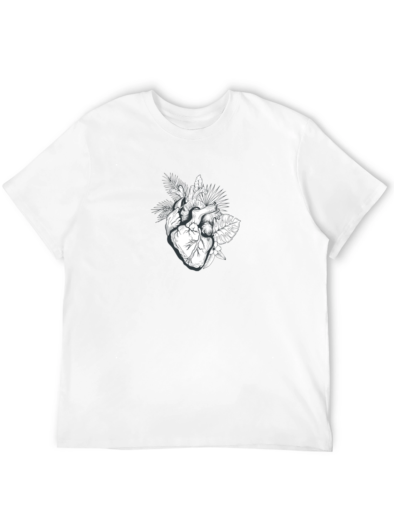 Botanical Heart Graphic Tee - Black