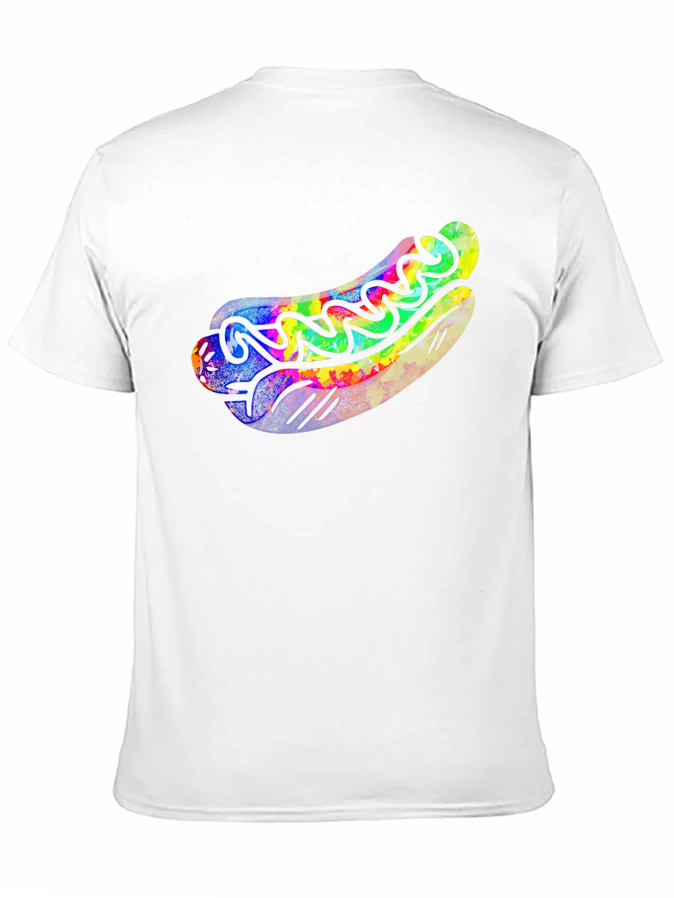 Funky Hot Dog Graphic Tee - Black Cotton T-Shirt