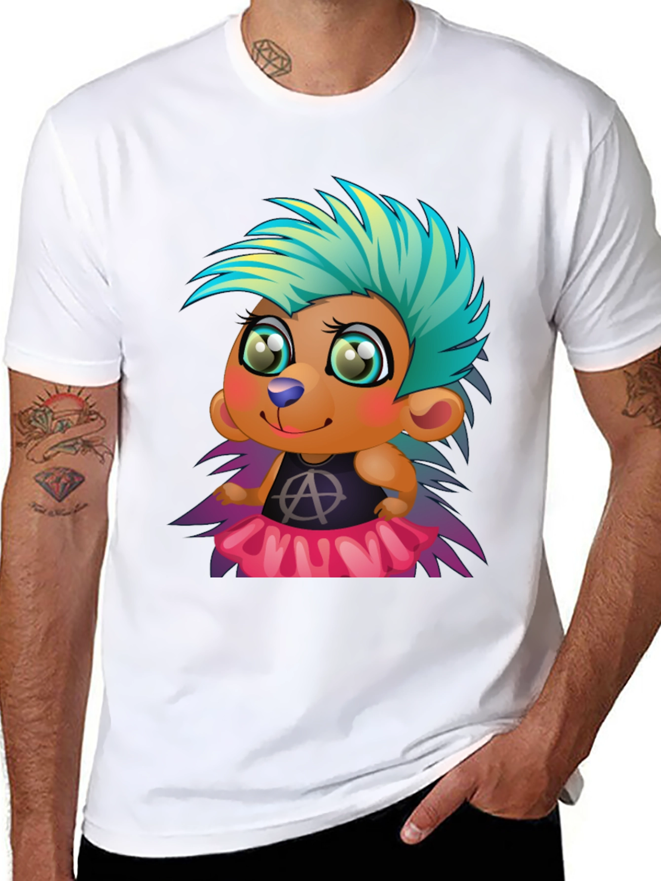 Punk Hedgehog Graphic Tee