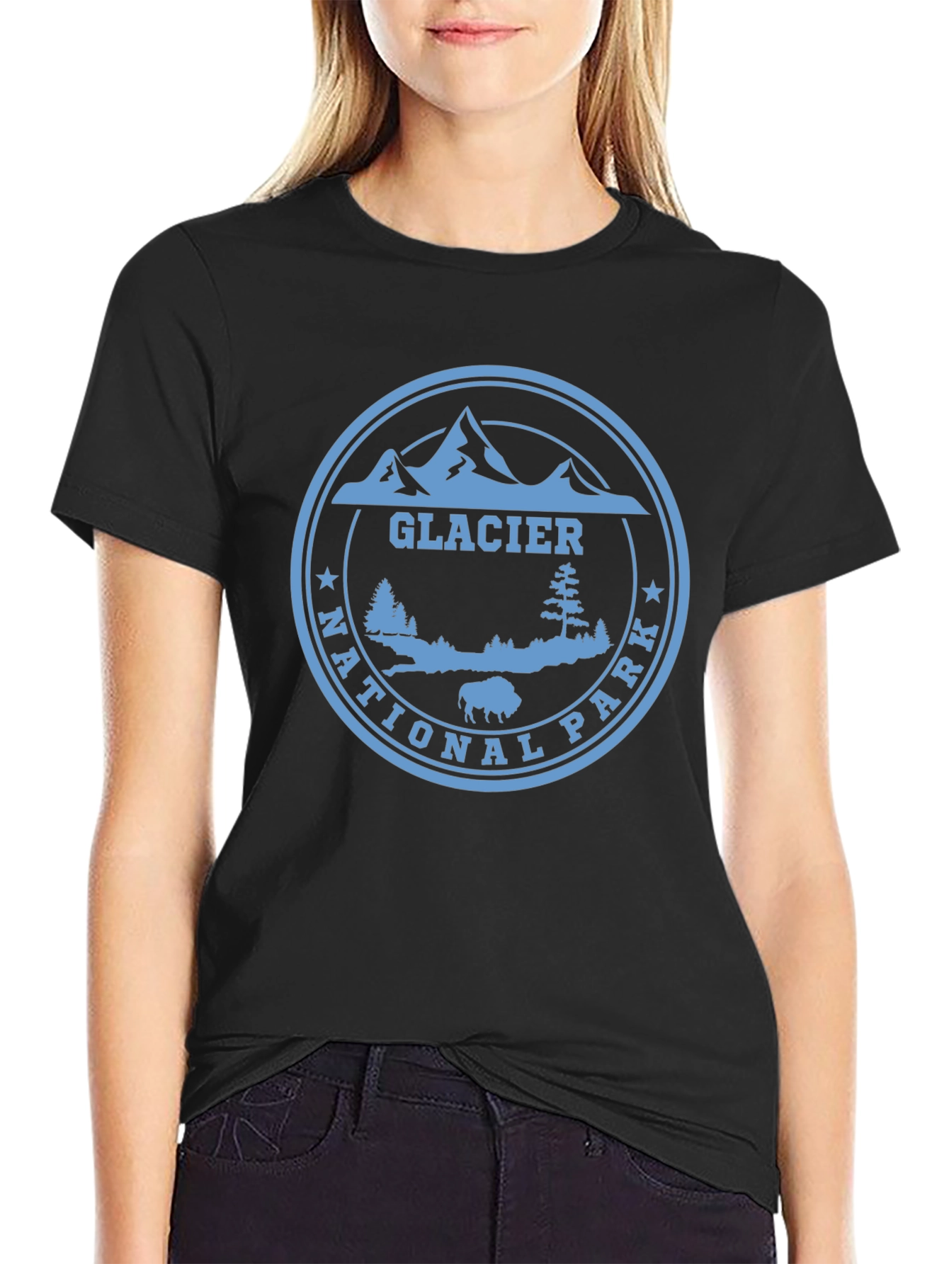 Glacier National Park Graphic Tee - Black