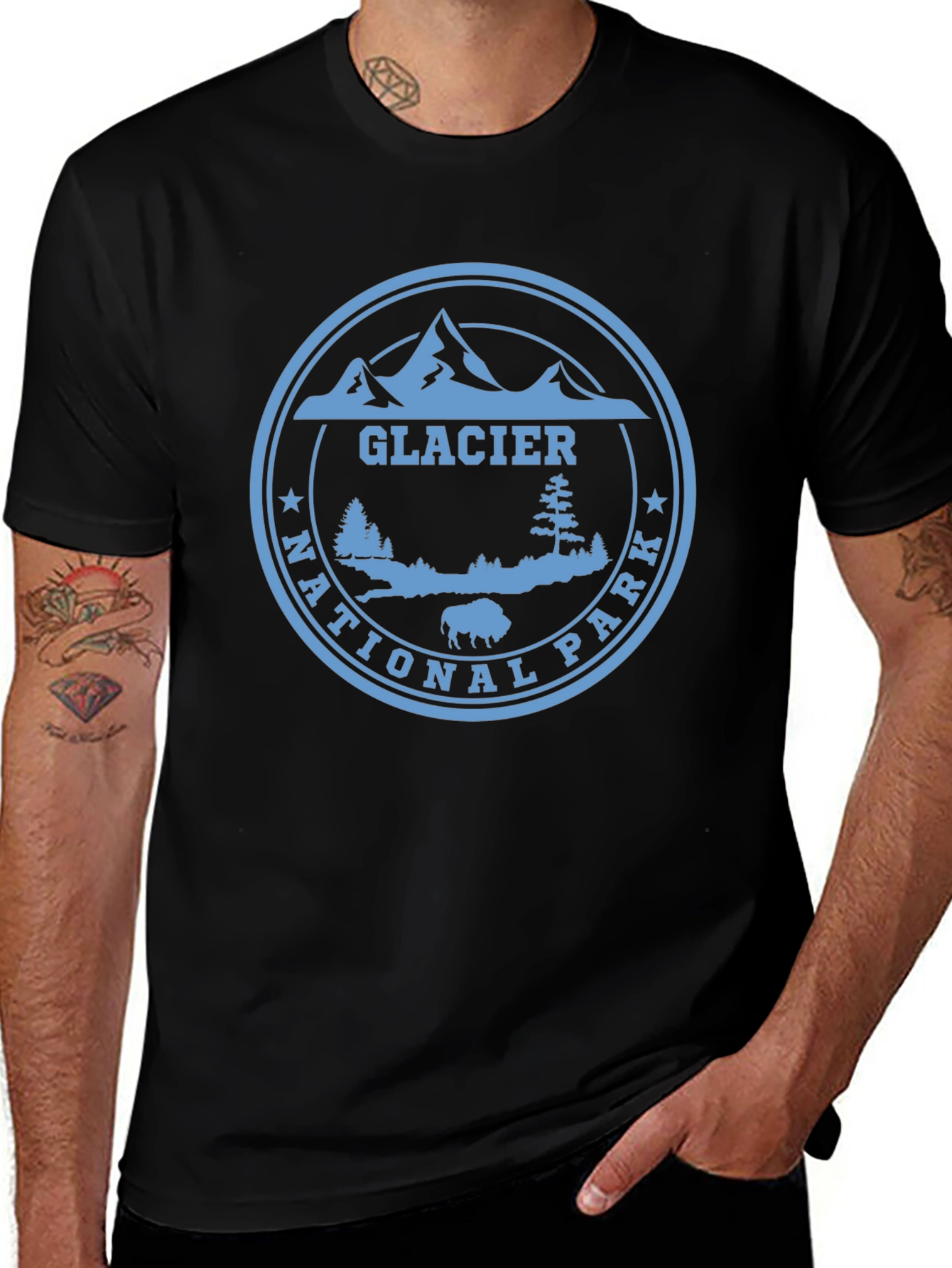 Glacier National Park Graphic Tee - Black