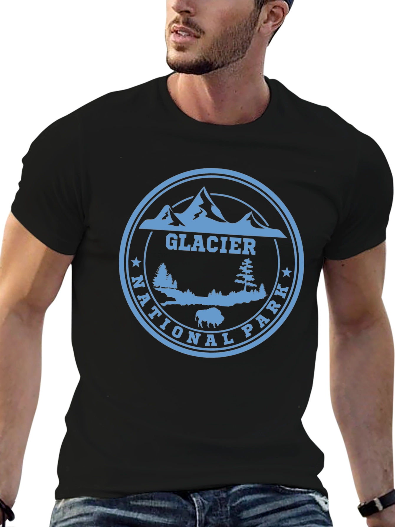 Glacier National Park Graphic Tee - Black