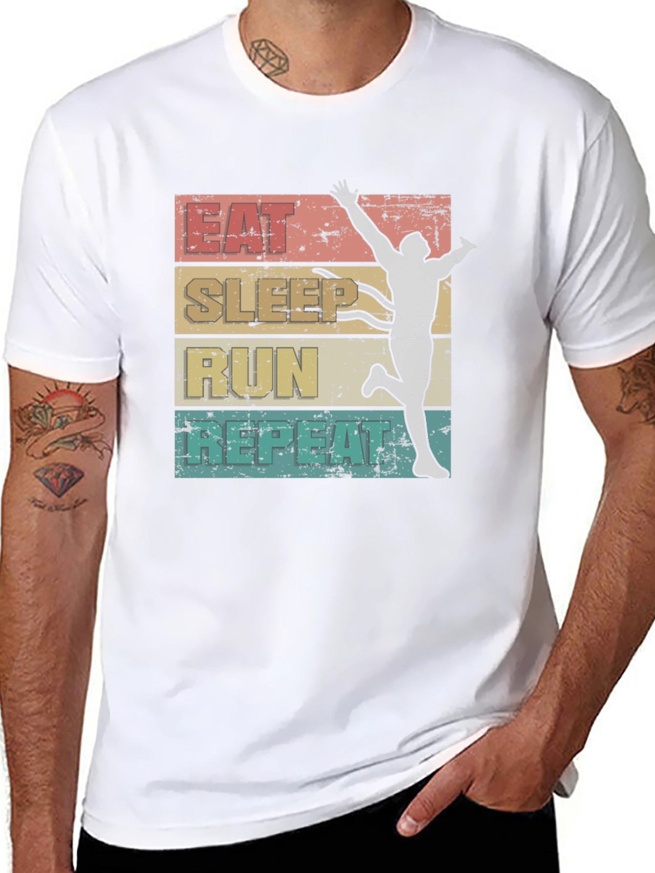 Eat Sleep Run Repeat Retro Graphic Tee