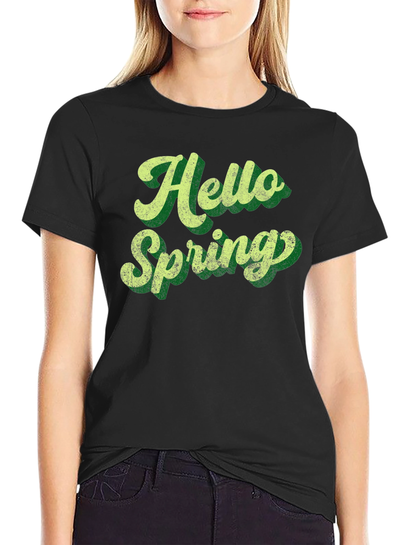 Hello Spring Graphic Tee - Unisex Black T-Shirt