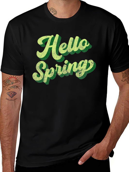 Hello Spring Graphic Tee - Unisex Black T-Shirt