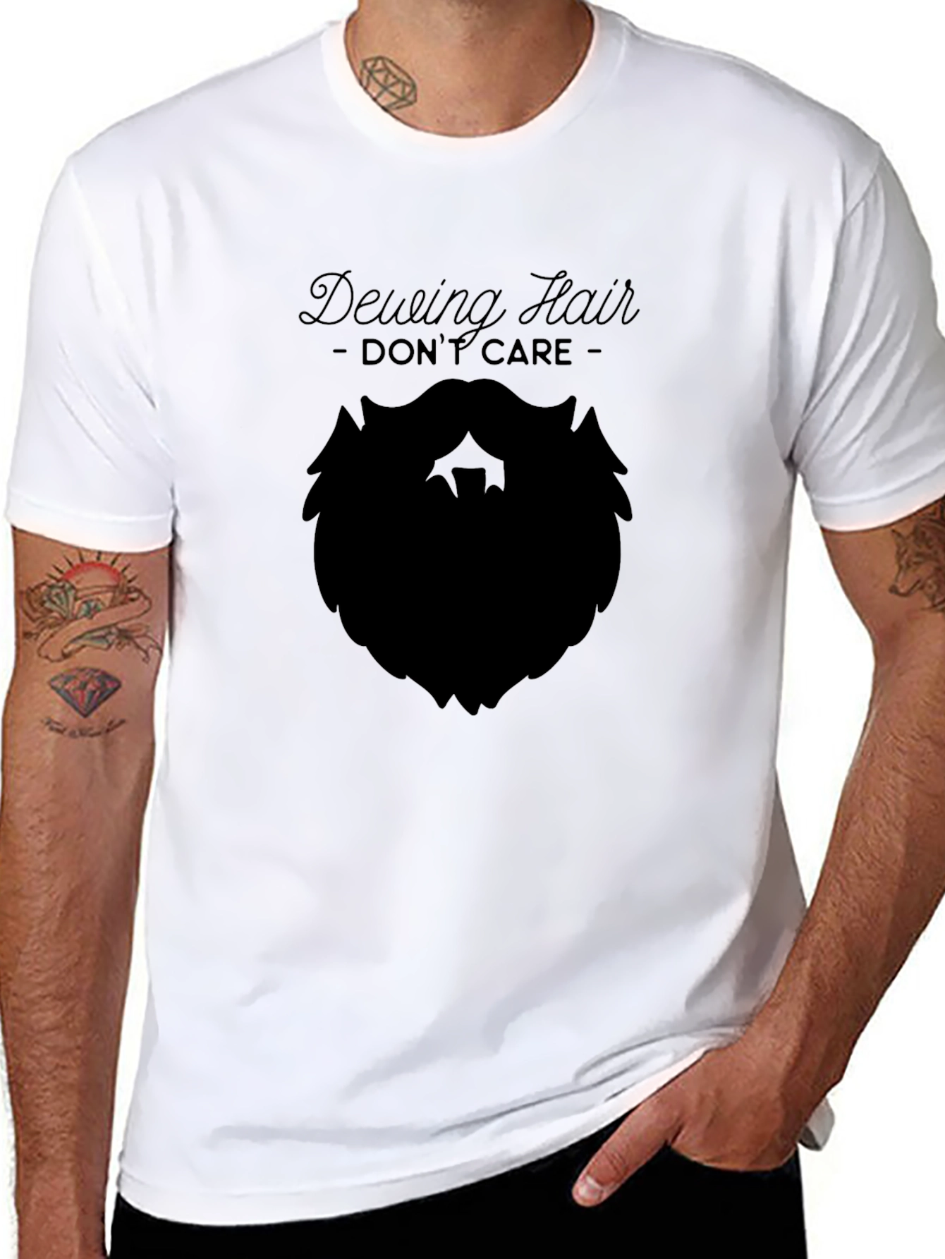 Dewing Hair Dont Care Beard T-Shirt