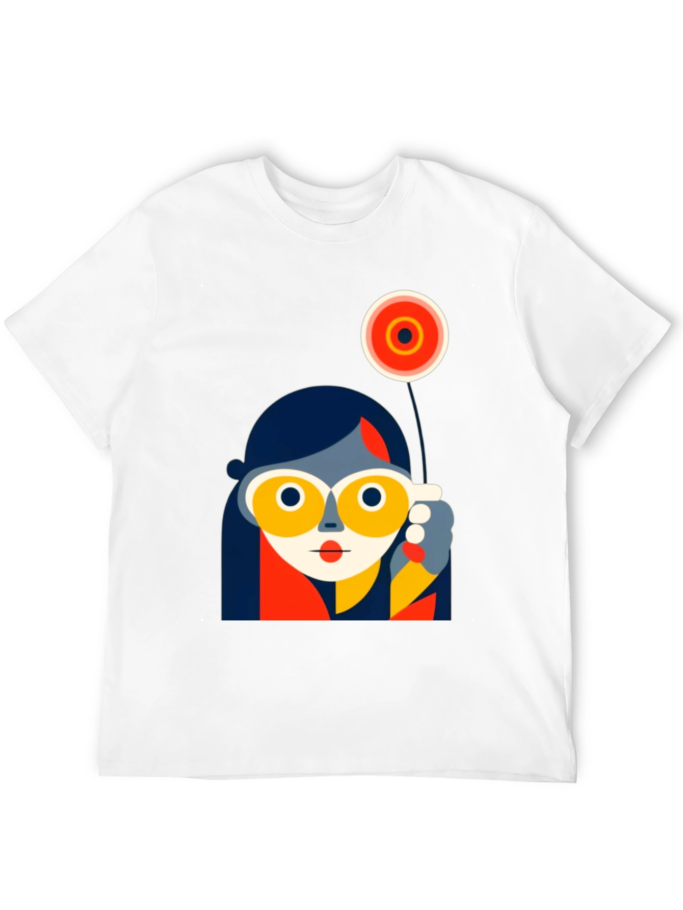 Abstract Face Graphic Tee - Modern Art Shirt