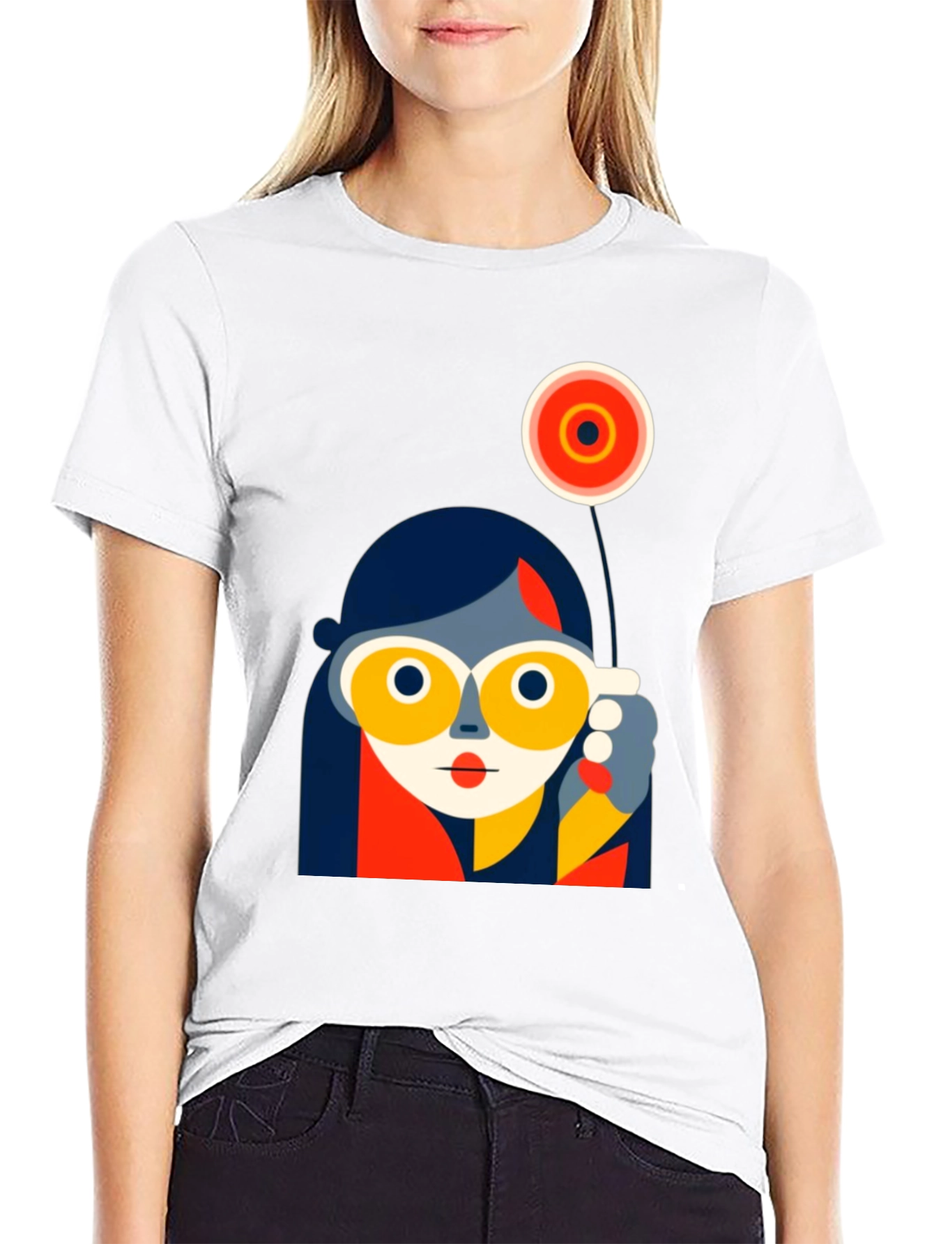Abstract Face Graphic Tee - Modern Art Shirt