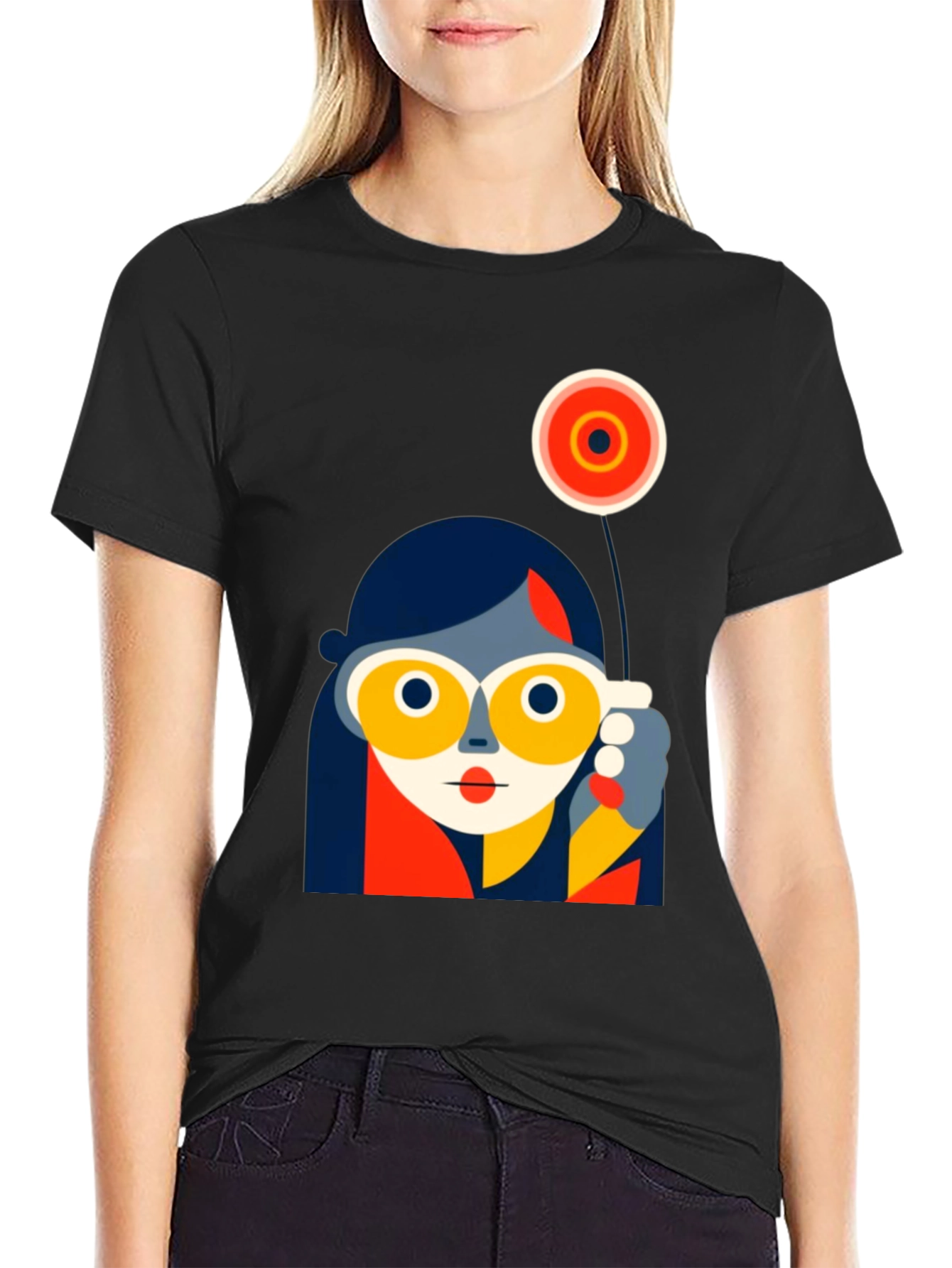 Abstract Face Graphic Tee - Modern Art Shirt