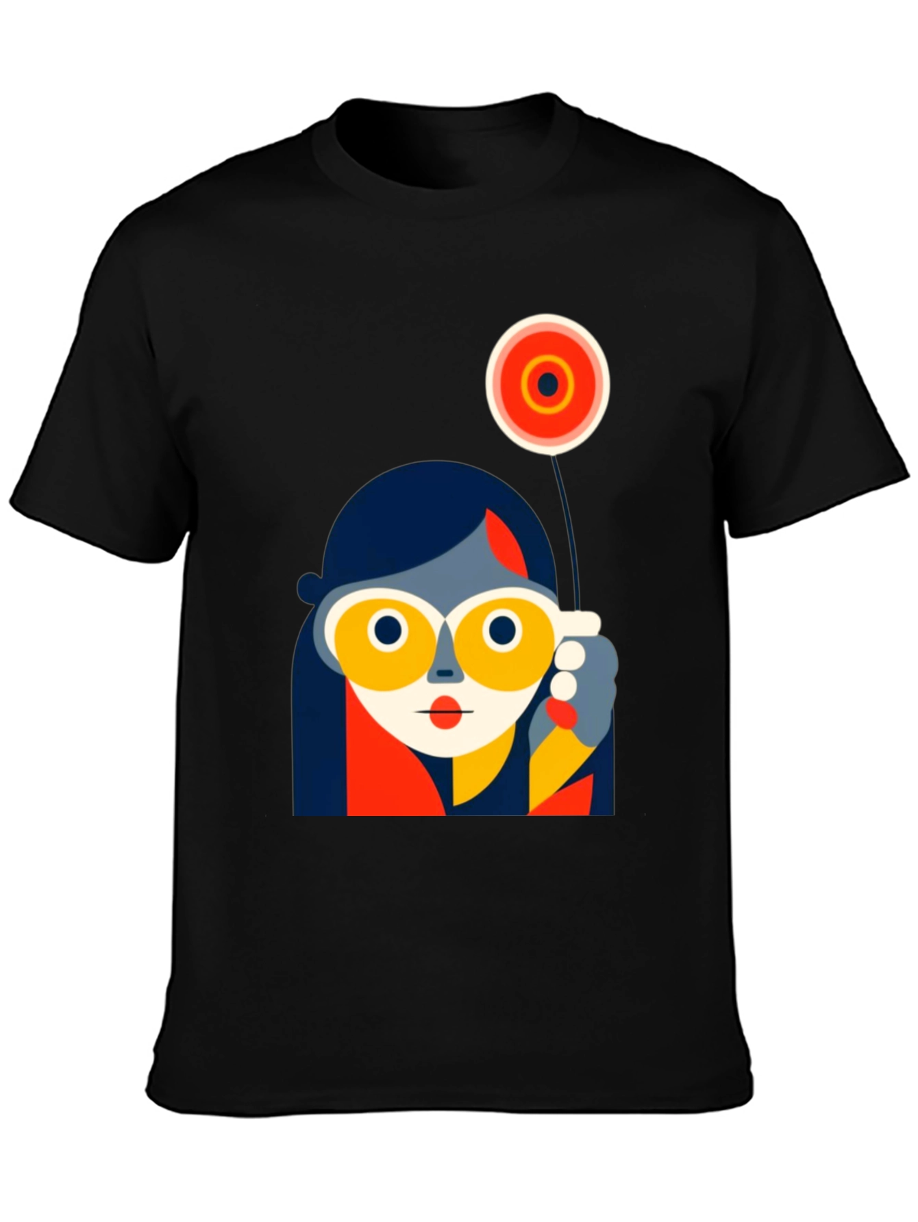 Abstract Face Graphic Tee - Modern Art Shirt