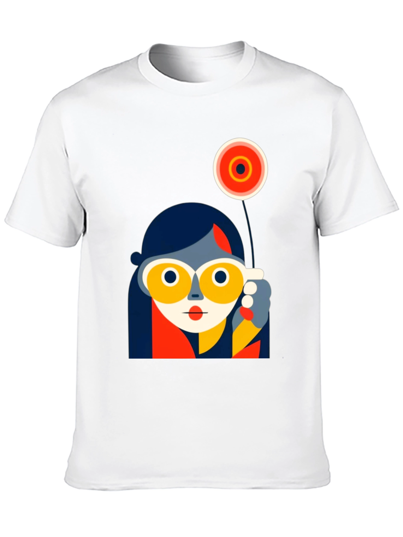 Abstract Face Graphic Tee - Modern Art Shirt