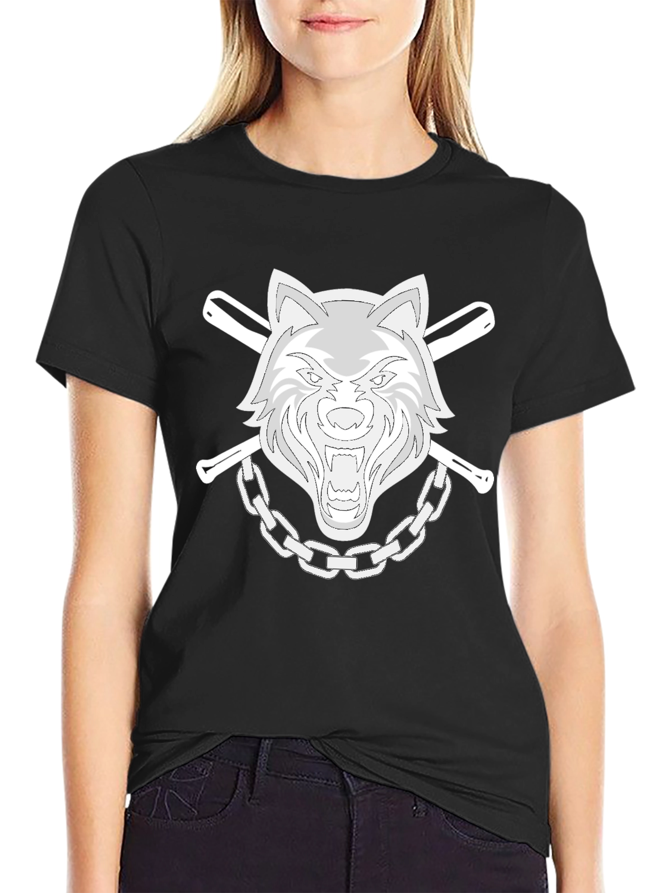 Wolfpack T-Shirt: Baseball Bats & Chain Graphic Tee