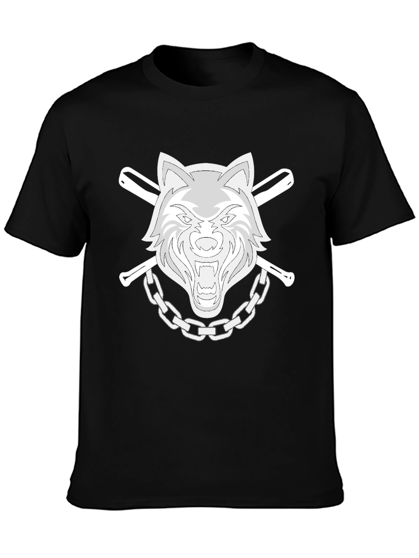 Wolfpack T-Shirt: Baseball Bats & Chain Graphic Tee