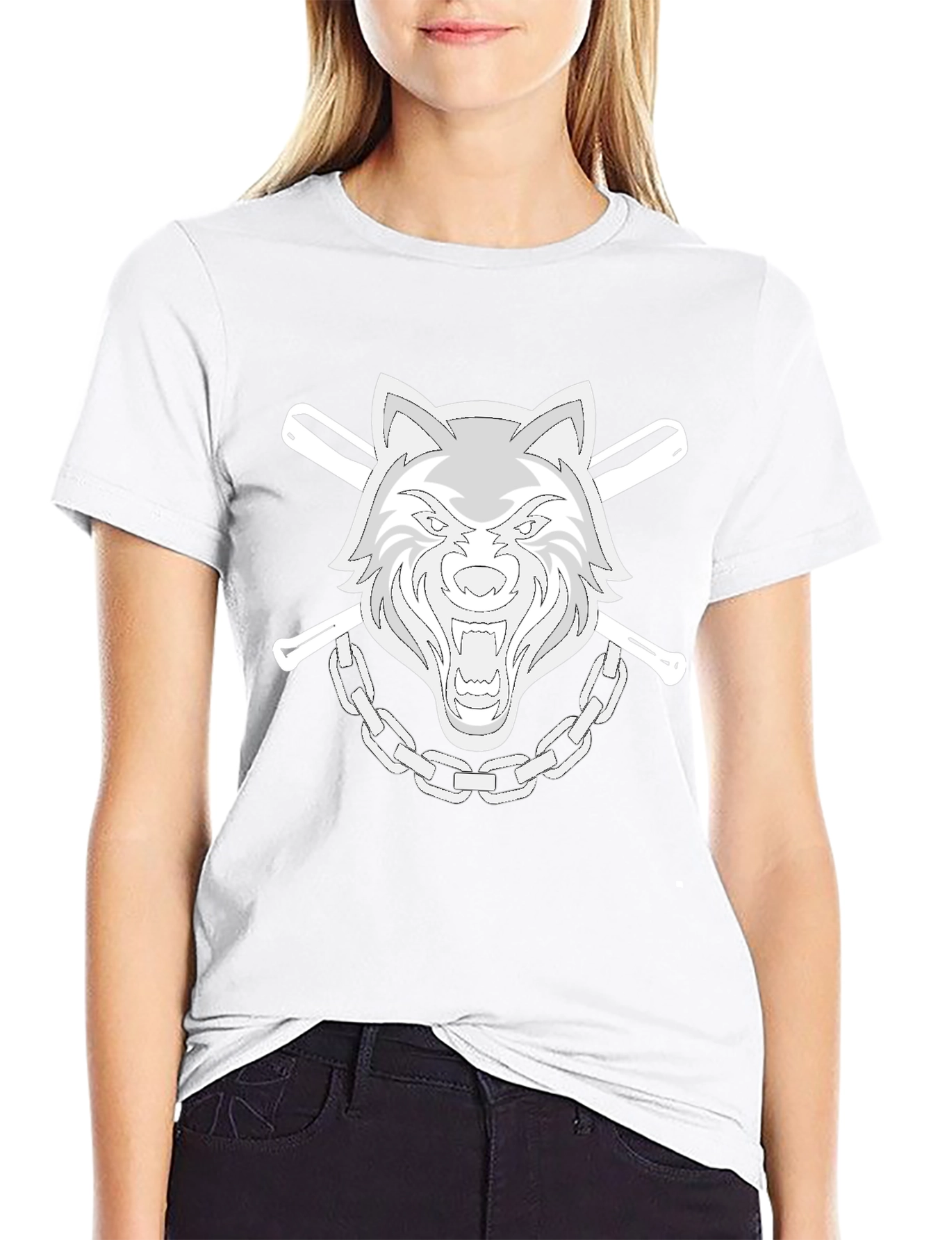 Wolfpack T-Shirt: Baseball Bats & Chain Graphic Tee