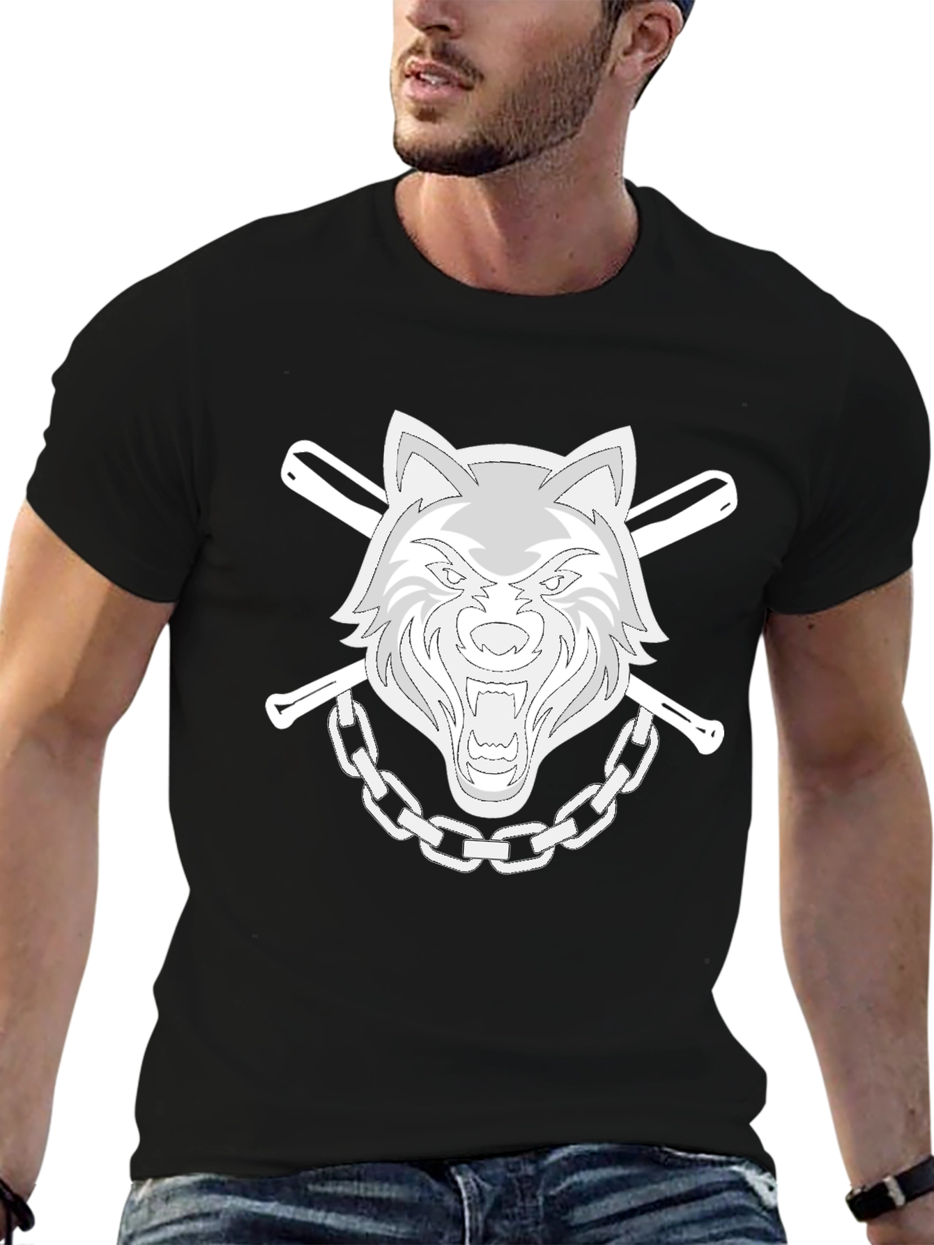 Wolfpack T-Shirt: Baseball Bats & Chain Graphic Tee