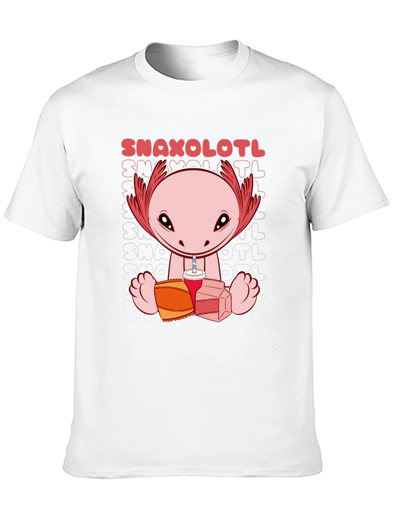 Snaxolotl Graphic Tee - Funny Axolotl Snack Time T-Shirt