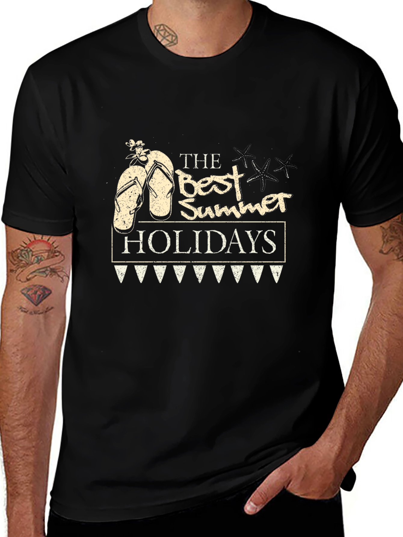 The Best Summer Holidays Black T-Shirt
