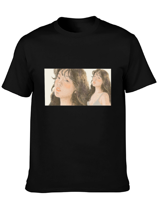 Artistic Woman Graphic Black T-Shirt