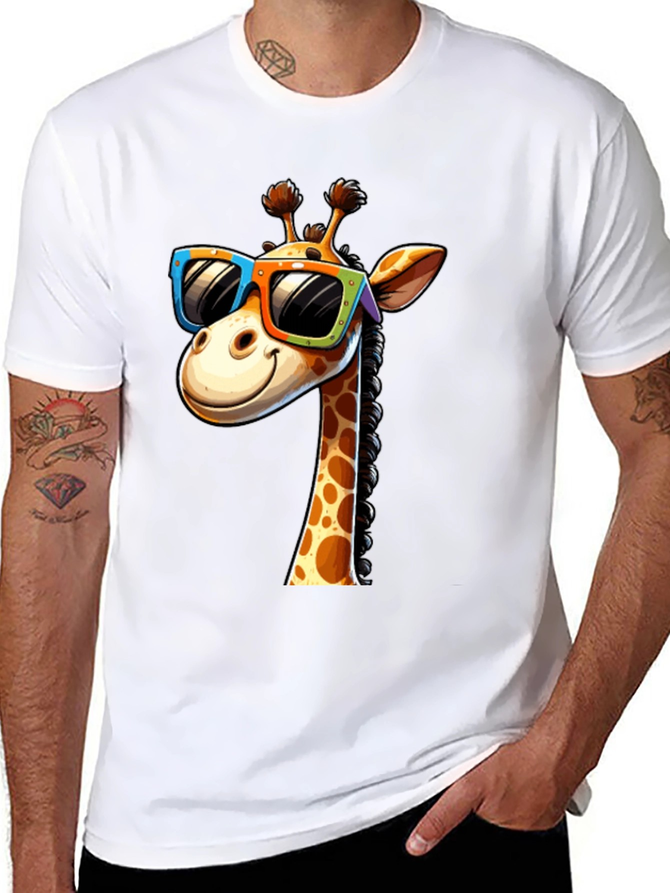 Cool Giraffe Graphic T-Shirt
