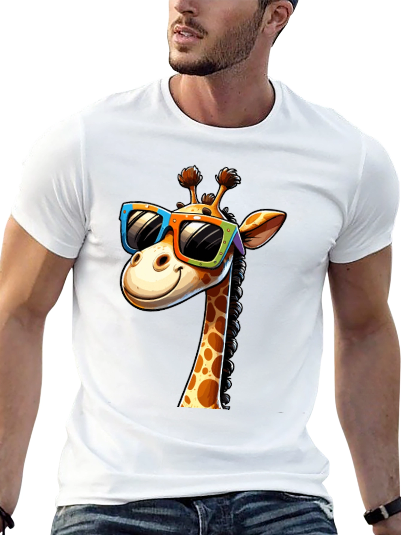 Cool Giraffe Graphic T-Shirt