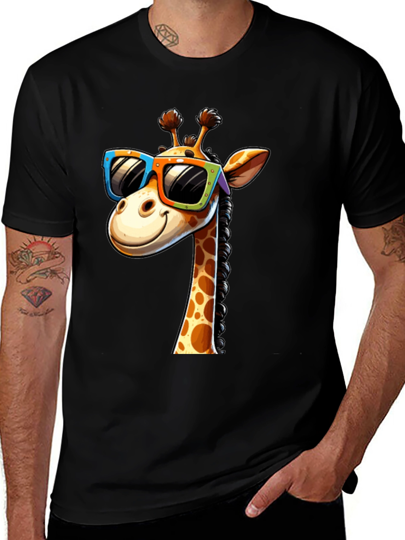 Cool Giraffe Graphic T-Shirt