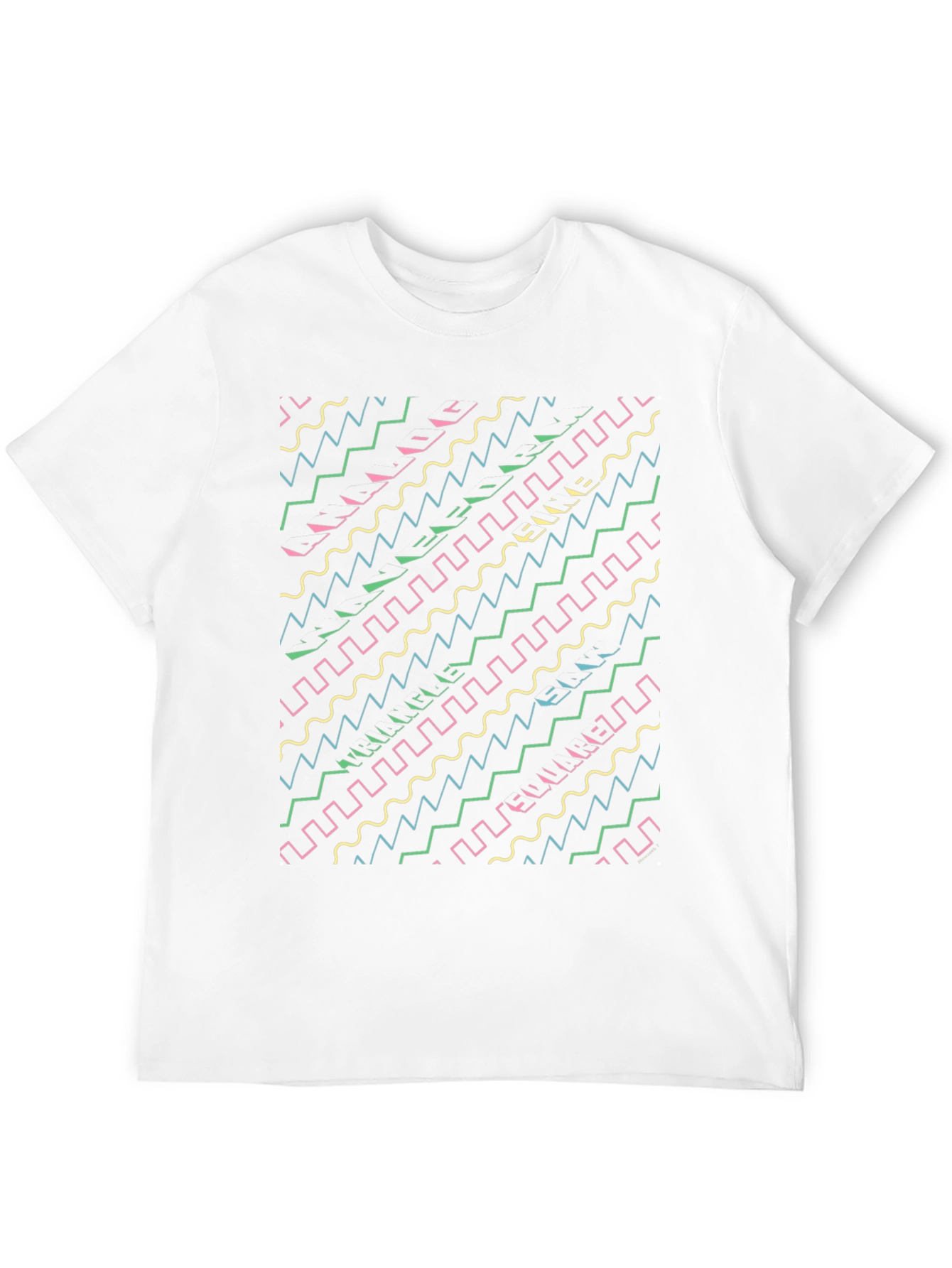 Retro Wave Pattern T-Shirt - Black