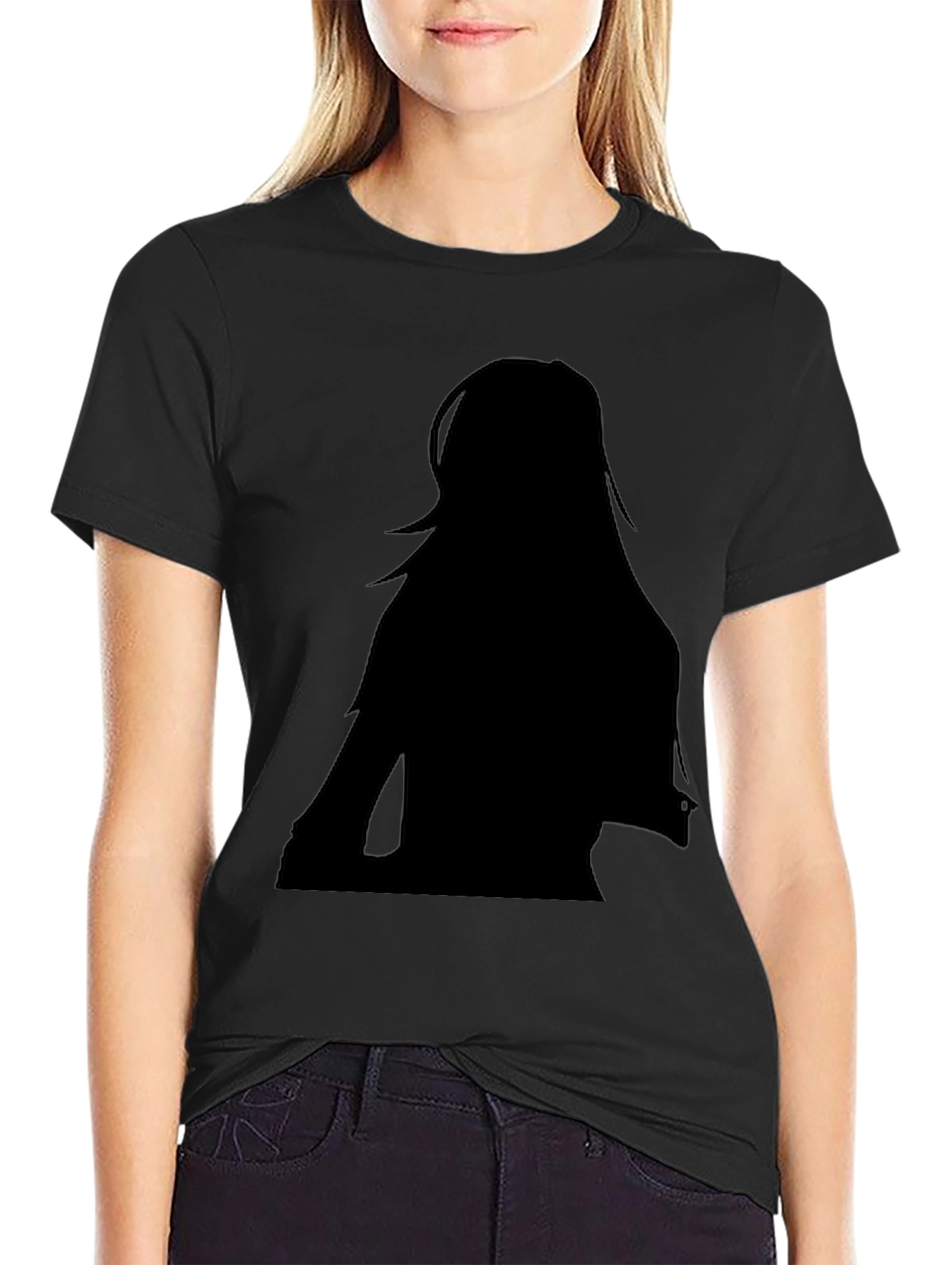 Silhouette Graphic Tee - Stylish Black Cotton T-Shirt