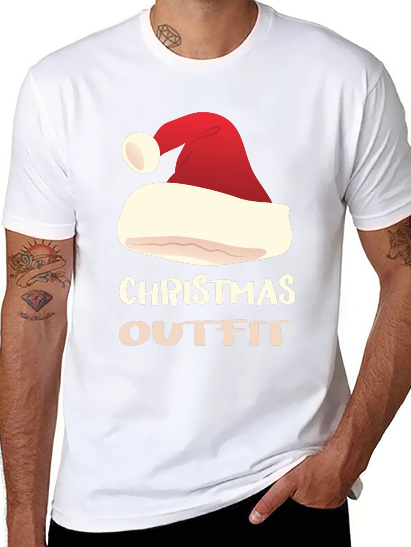 Christmas Outfit Santa Hat T-Shirt
