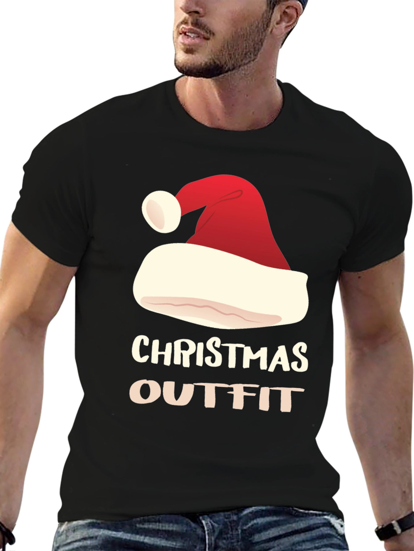 Christmas Outfit Santa Hat T-Shirt